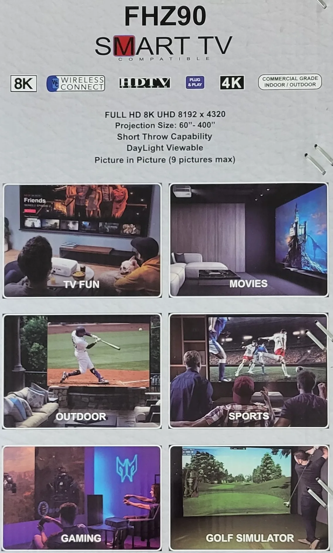 Projector, Electric Screen, Soundbar, all 3 for $500