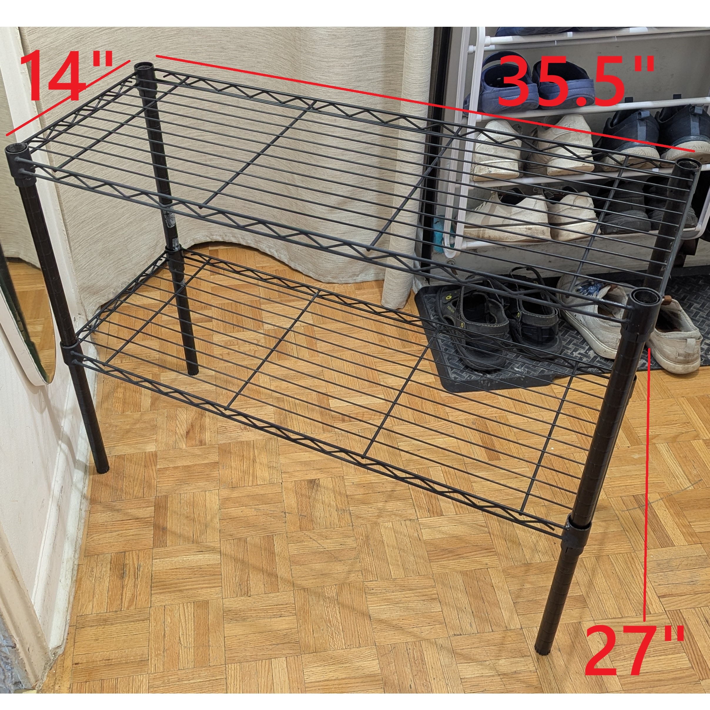 2-Shelf Metal Storage Unit Organizer Rack Plant Flower Stand