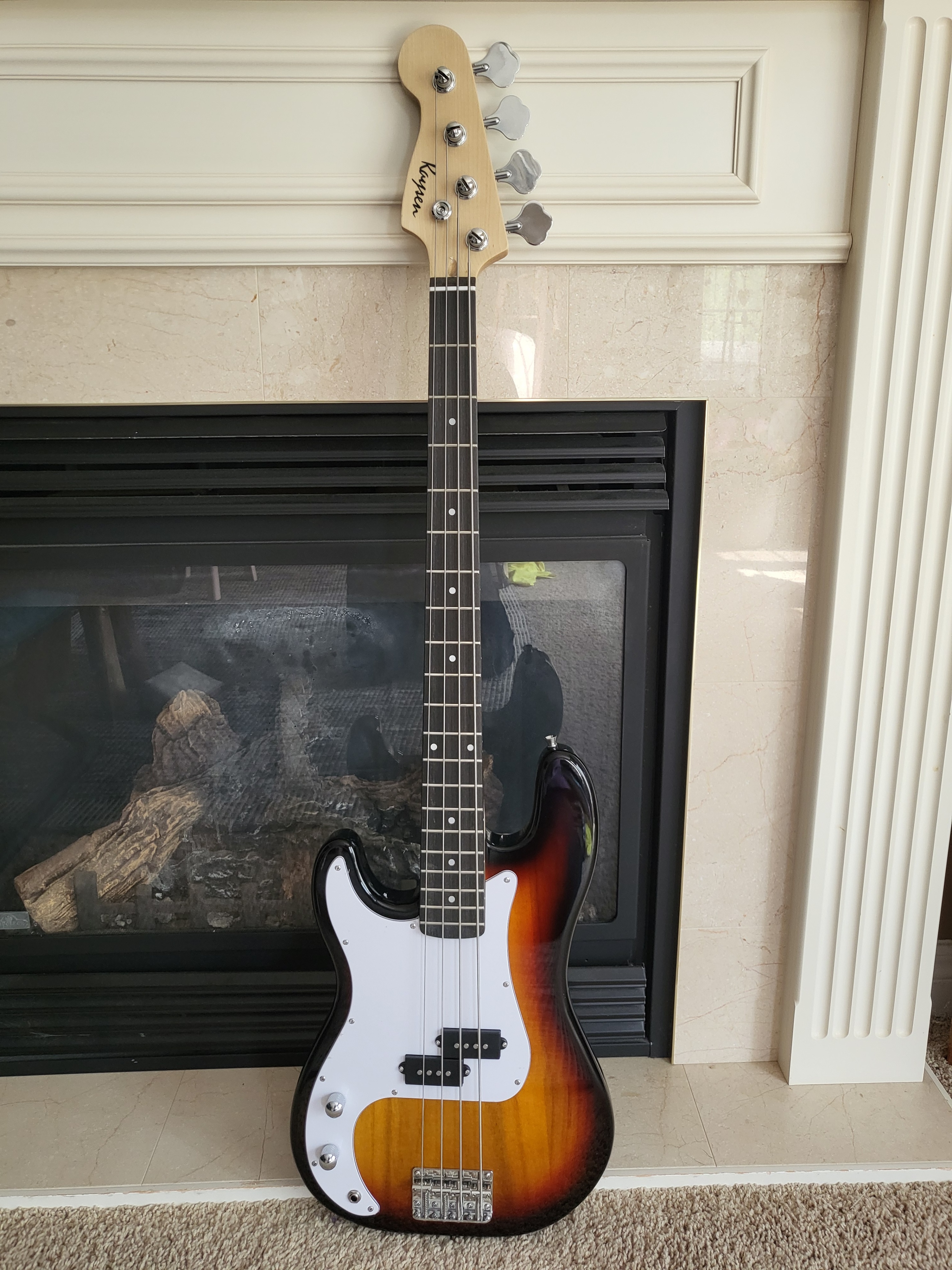 Left-Handed Precision Style Bass Guitar – Brand New Sunburst