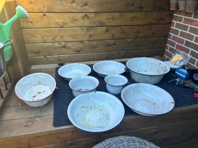 Assorted Enamel Basins and Bowls