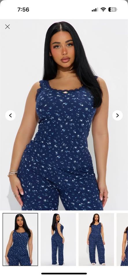 FashionNova-Dreamy Era Ribbed PJ Pant Set