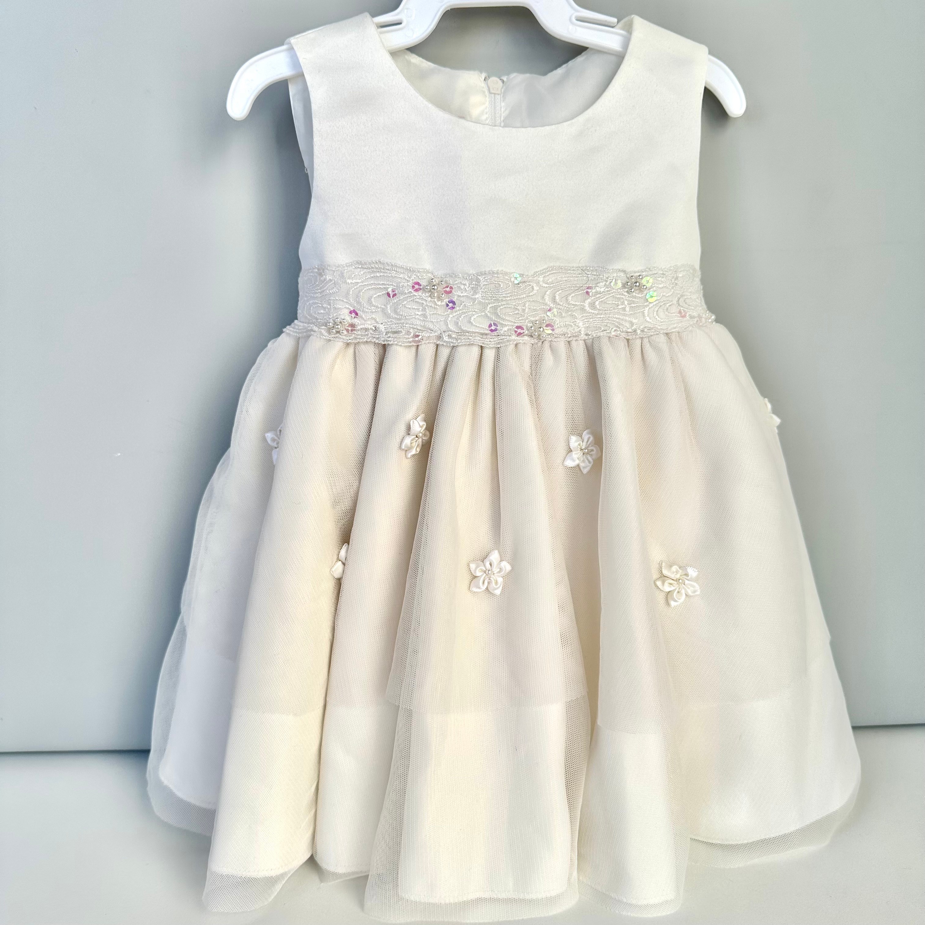 Baby Girl White Dress - Princess Wear - 12 Months