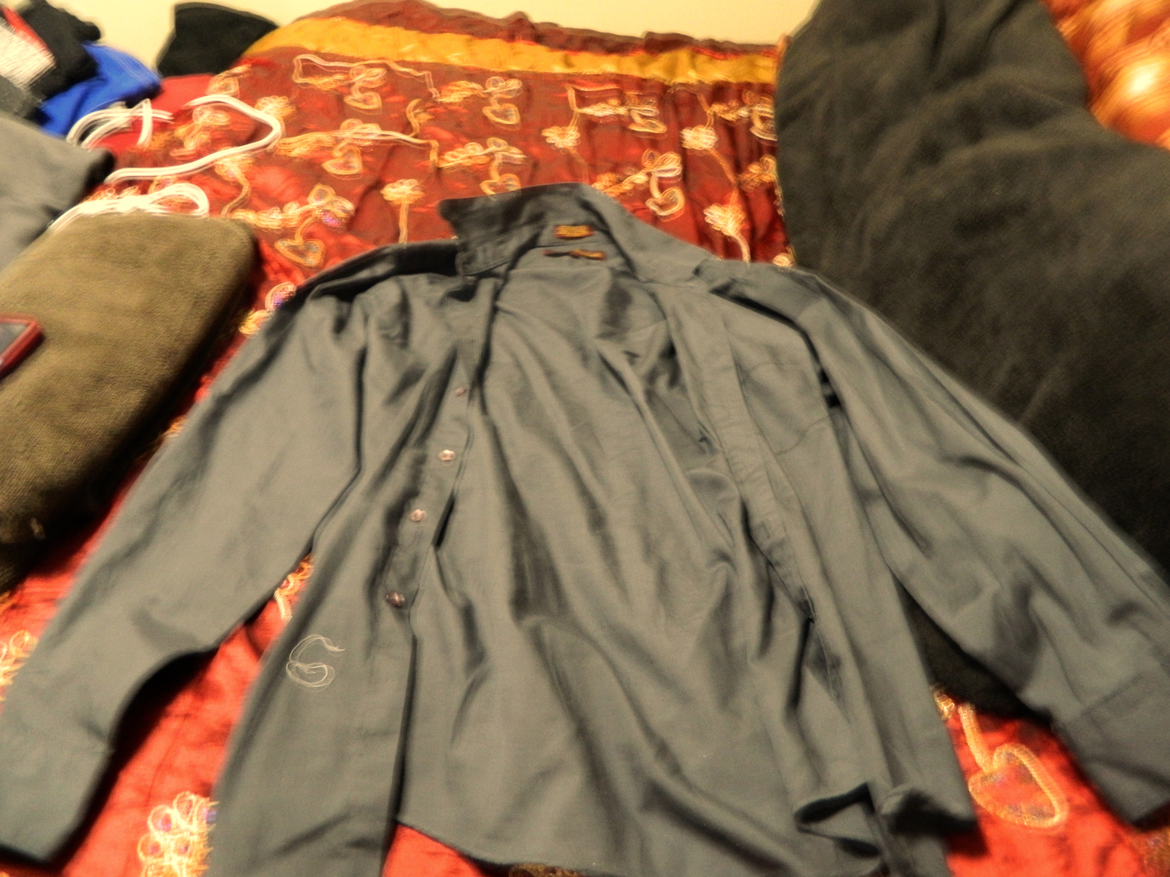 Grey Sergio Valente Mens Small Long Sleeve Button Up Shirt - photo 2