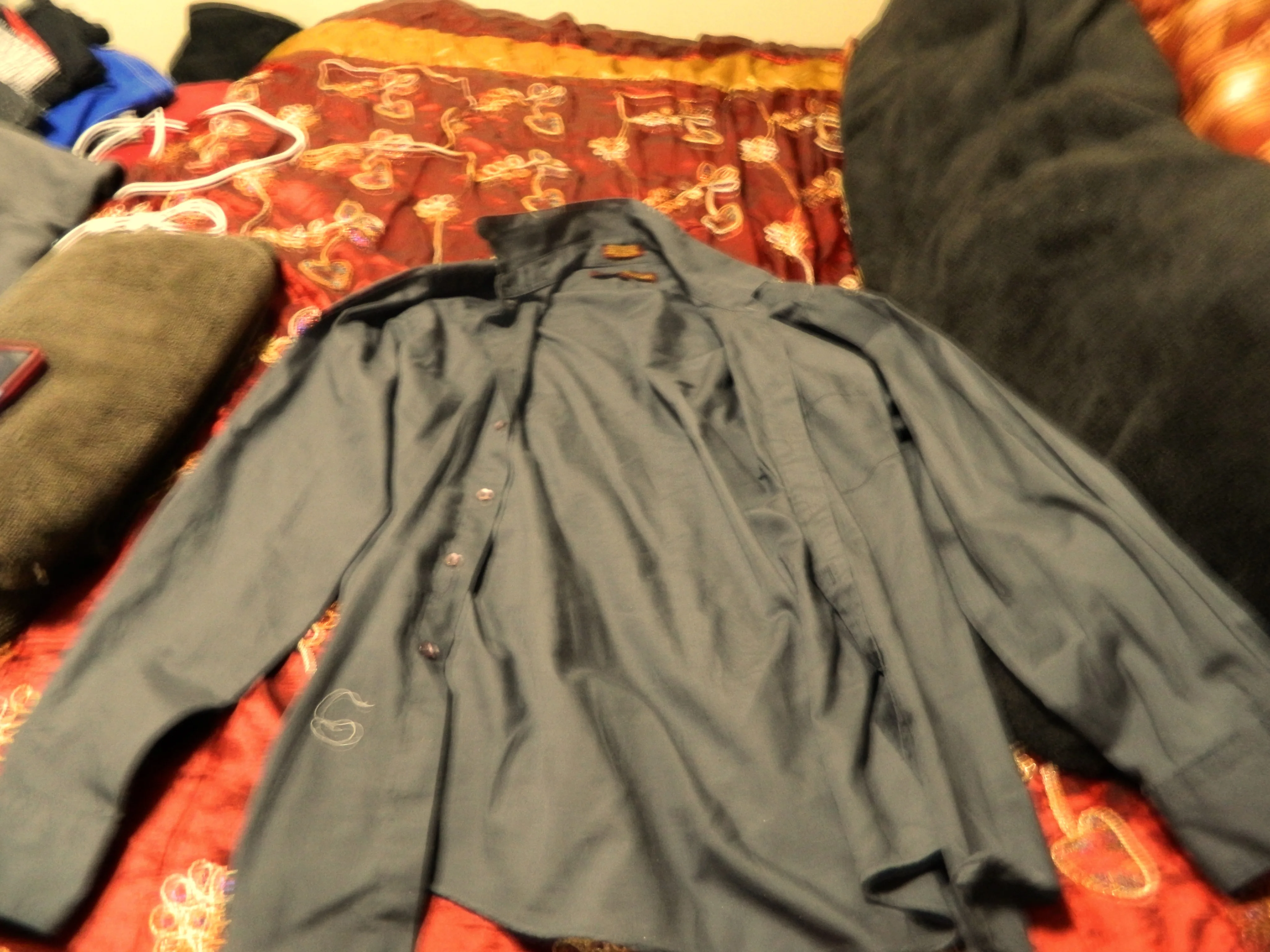 Grey Sergio Valente Mens Small Long Sleeve Button Up Shirt - photo 2