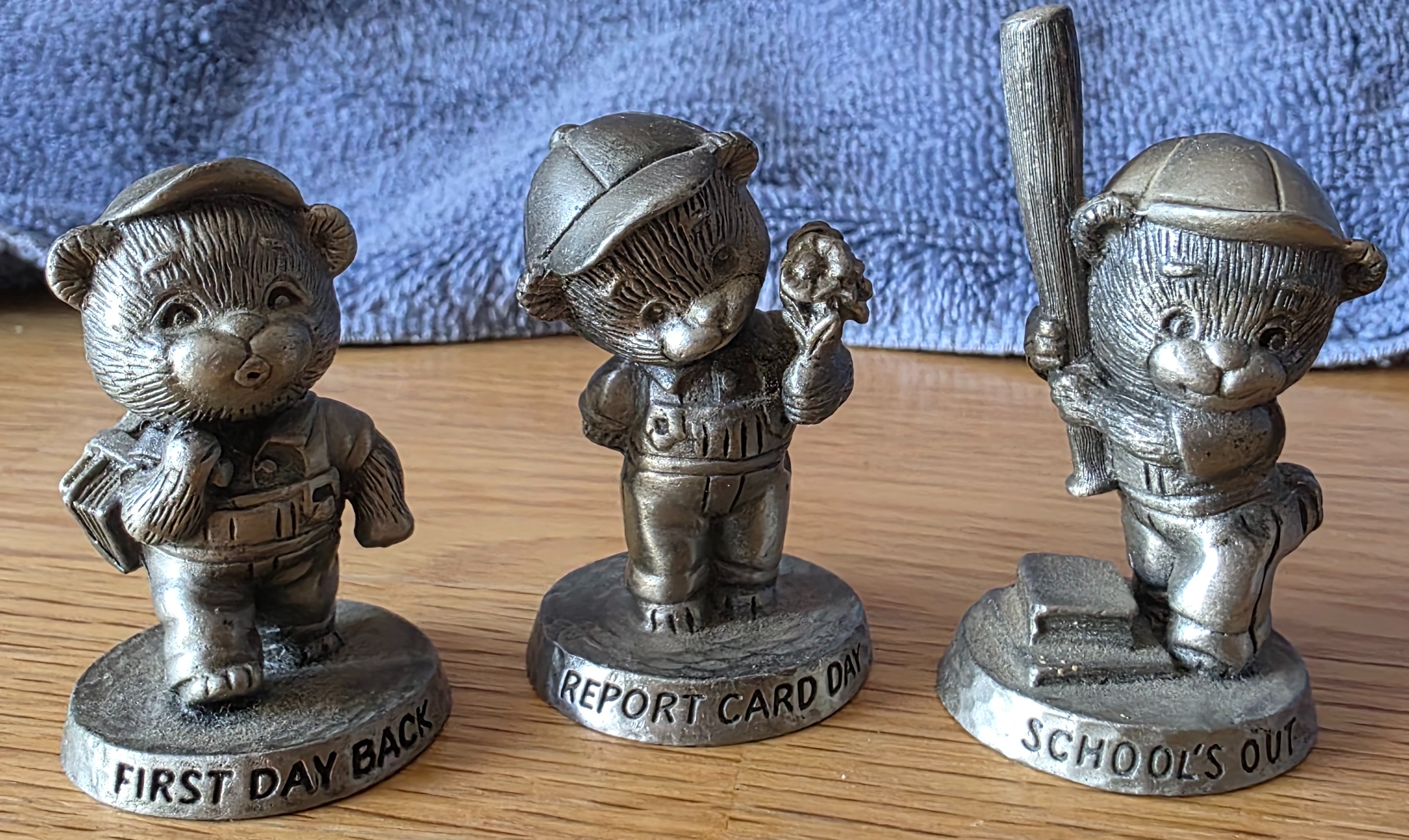 3 Teddy Bear School Figurines