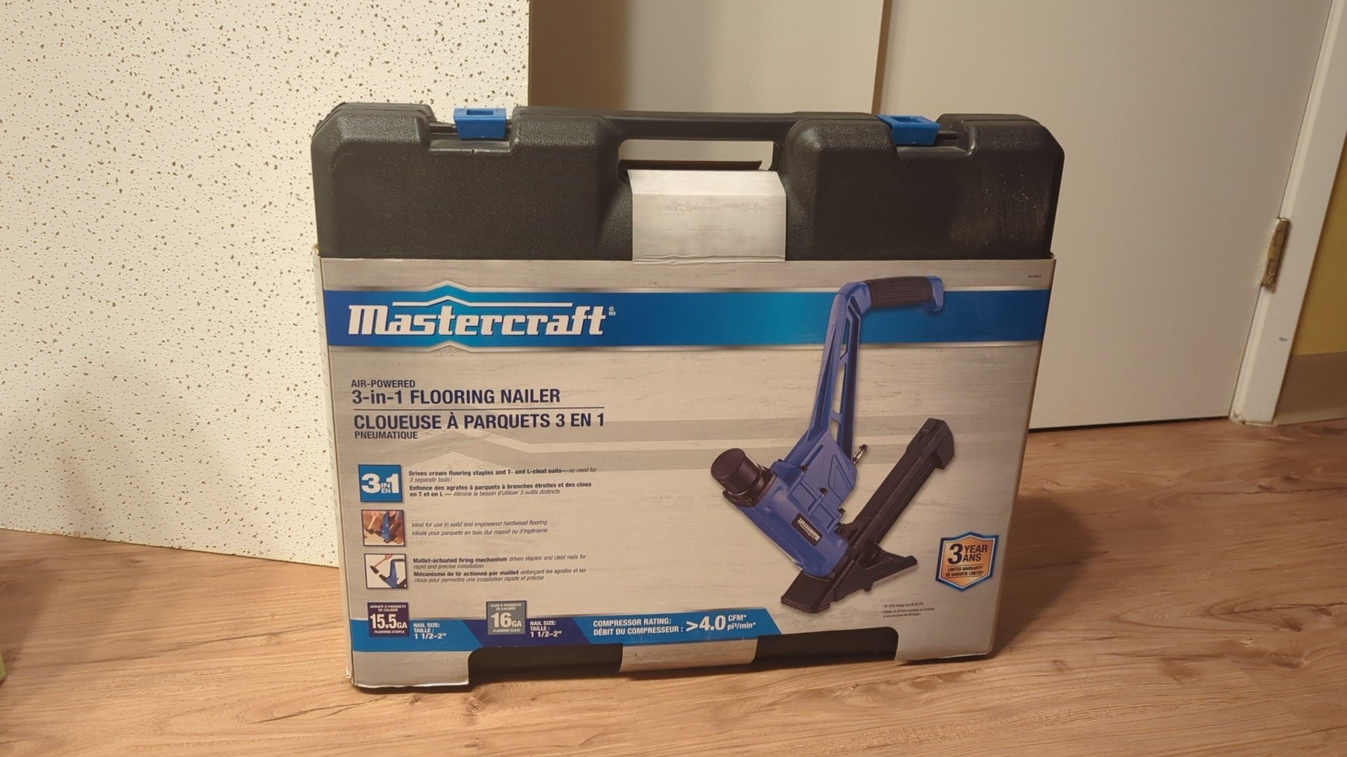 Mastercraft 3-in-1 Pneumatic Flooring Nailer Kit