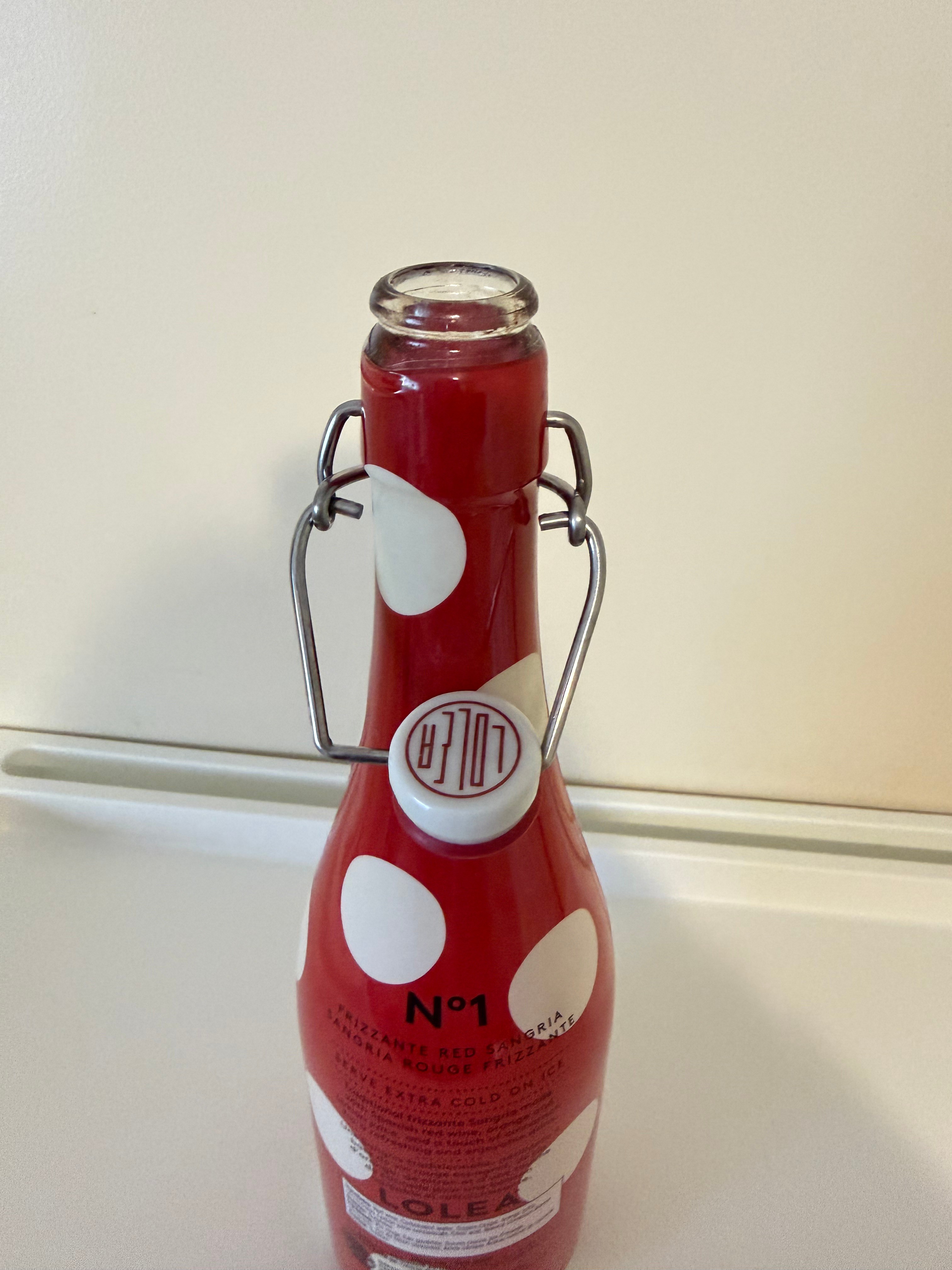 Red Polka Dot Glass Bottle - photo 2