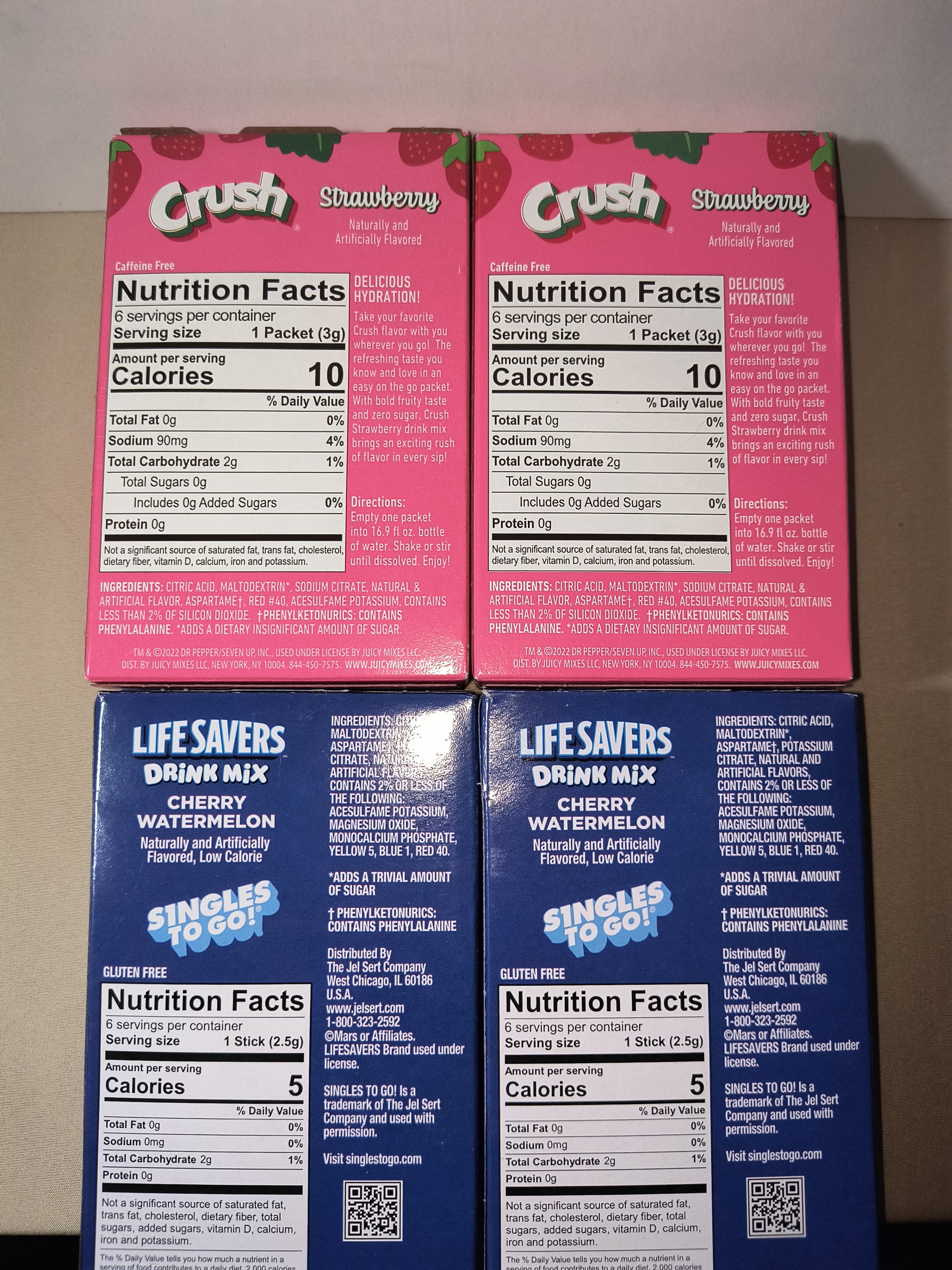 4 Pack LifeSavers Cherry Watermelon & Crush Strawberry! No Sugar - photo 3
