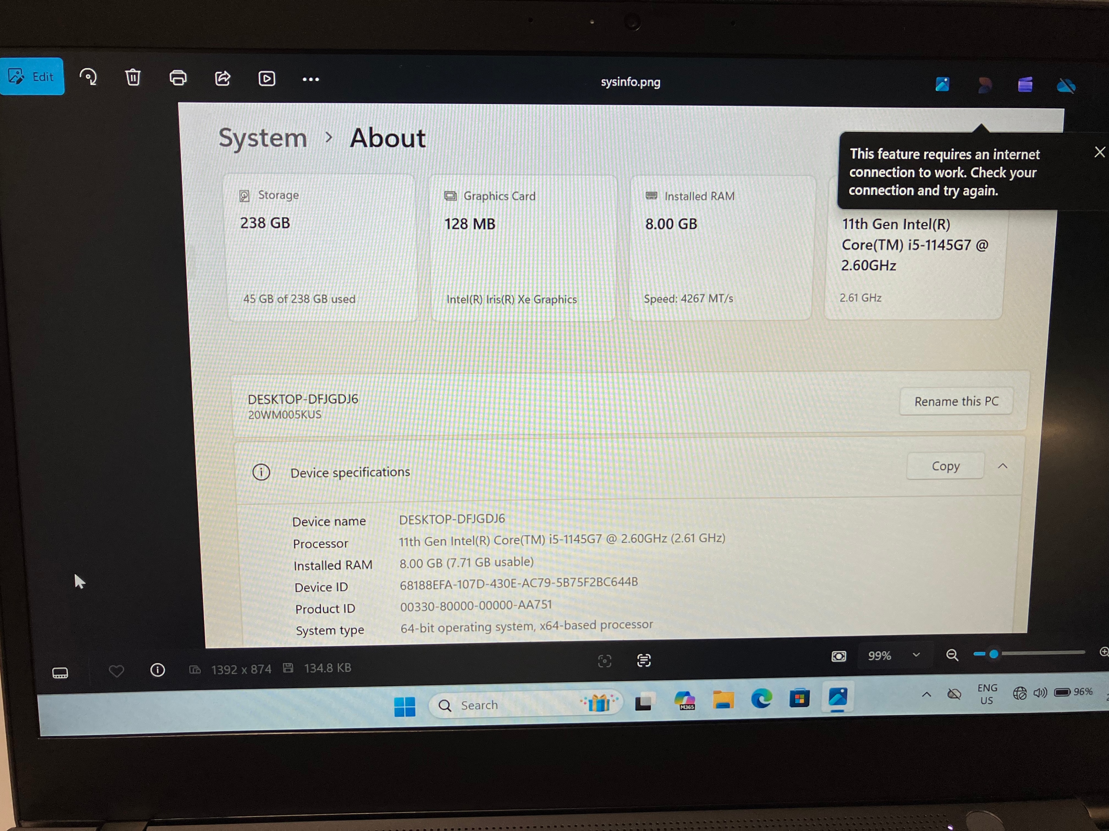 Lenovo Thinkpad T14s Gen2, i5-1145G7/RAM 8GB/SSD 256GB - photo 2