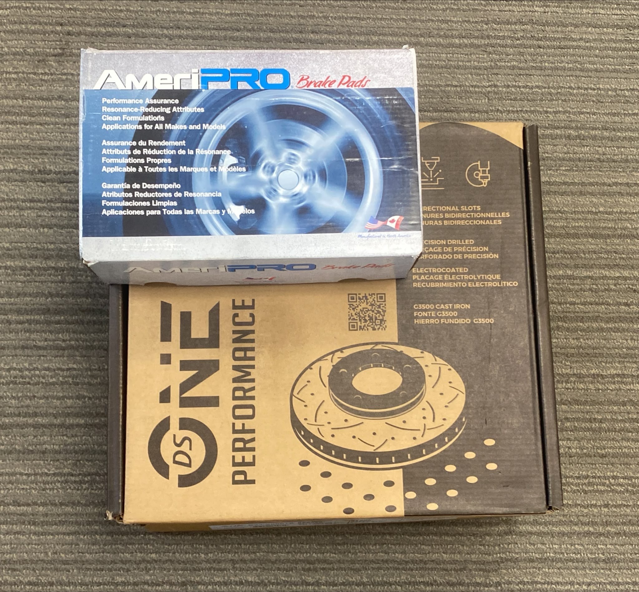 AmeriPRO and DS ONE Performance Brake Pads and Rotors