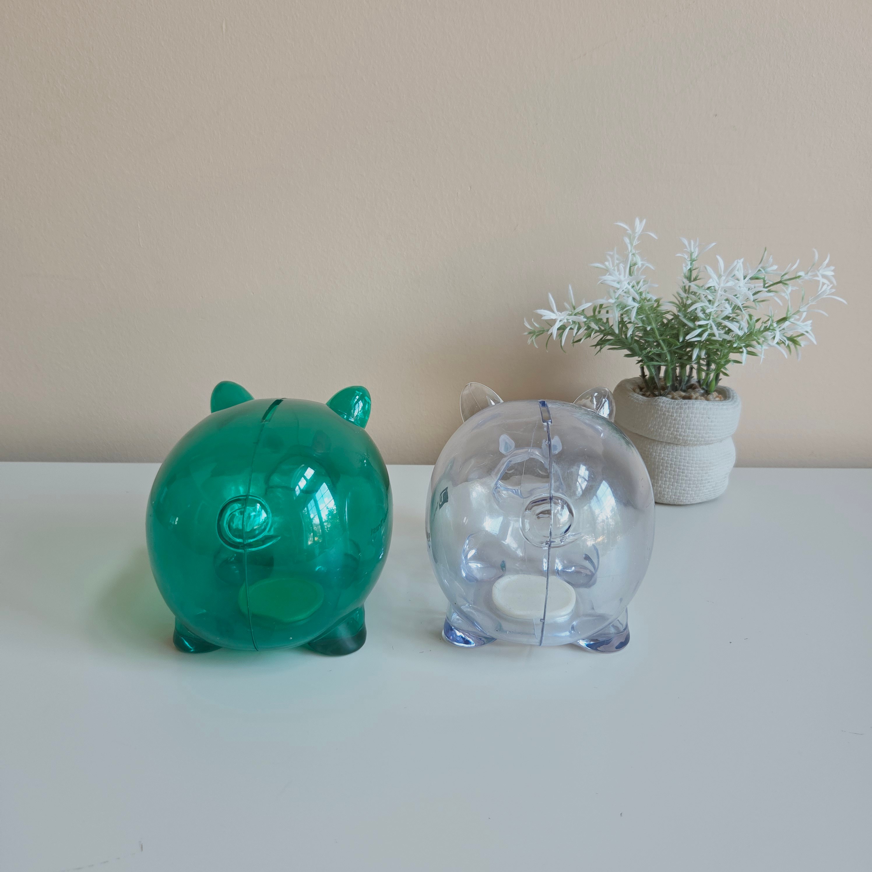 TD - Green & White Transparent Piggy Banks - Pre-Loved! 🐷 - photo 3