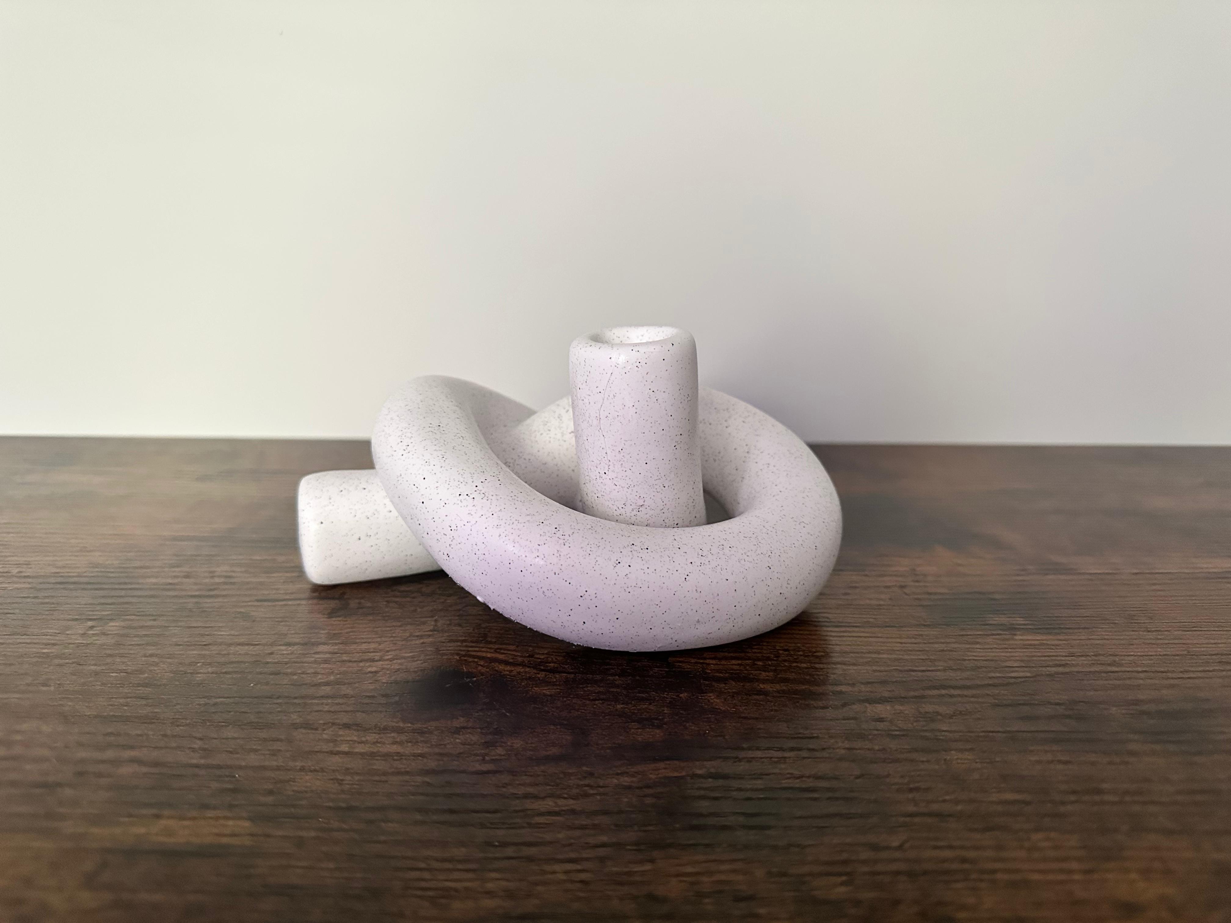 White Knotted Candle Holder - photo 3