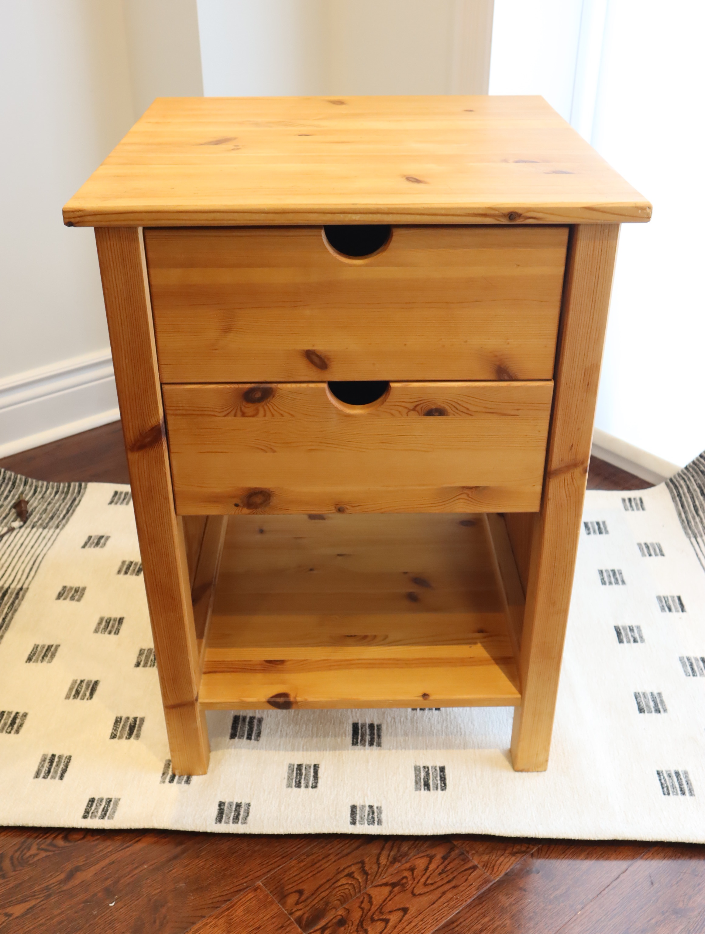 IKEA Solid Pine End Table, Night Stand - photo 2