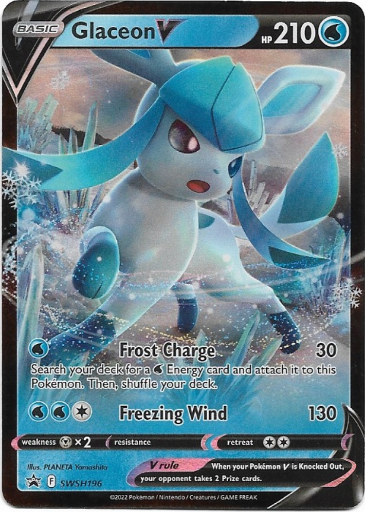 Pokemon Glaceon V SWSH196 SWSH Black Star Promo NM