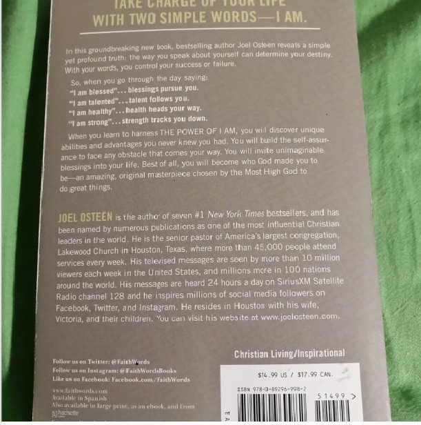 JOEL OSTEEN Book The Power of I Am - photo 2