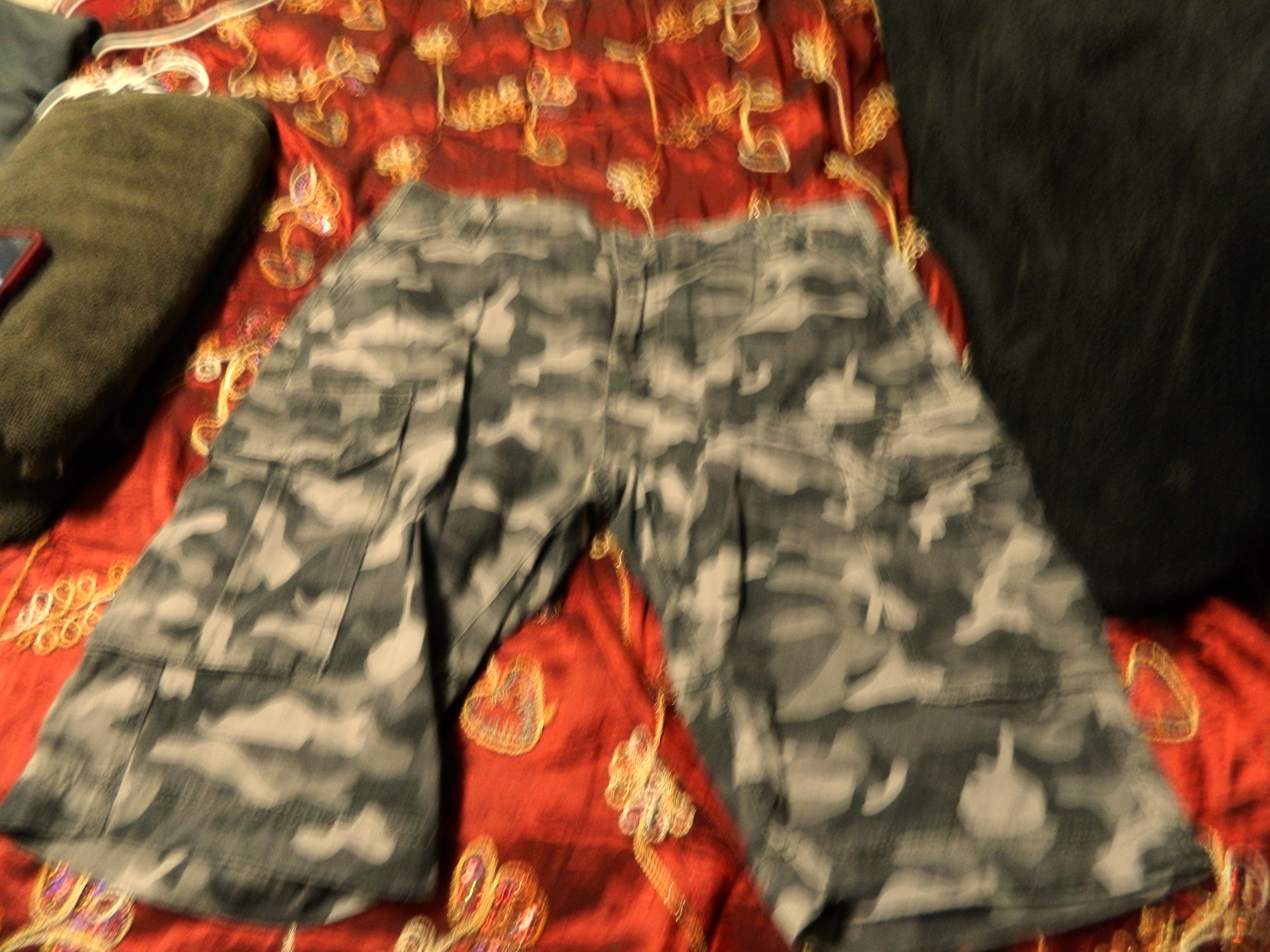 Grey Bluenotes Camouflage Cargo Pattern Shorts