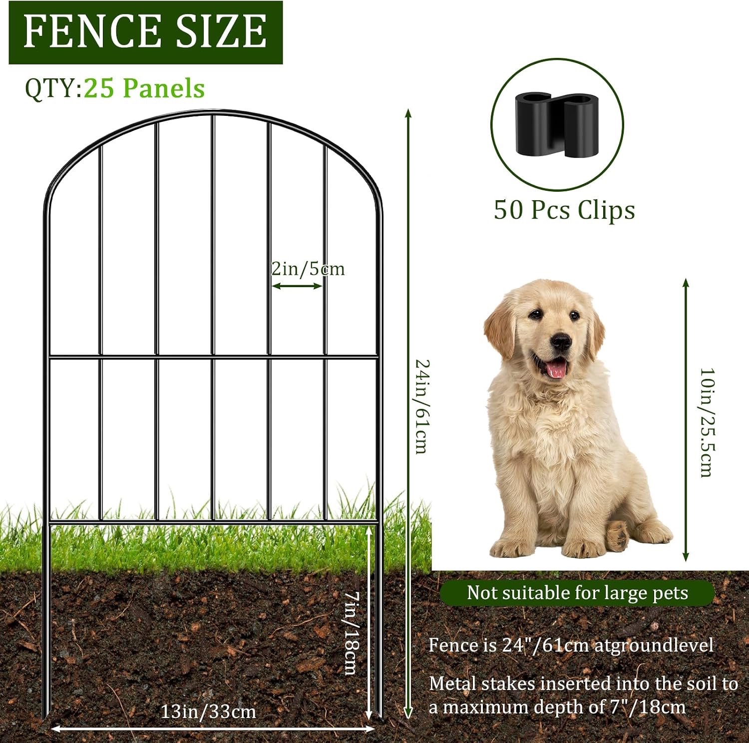 25 Panels of Black Metal Decorative Garden Fencing - photo 2
