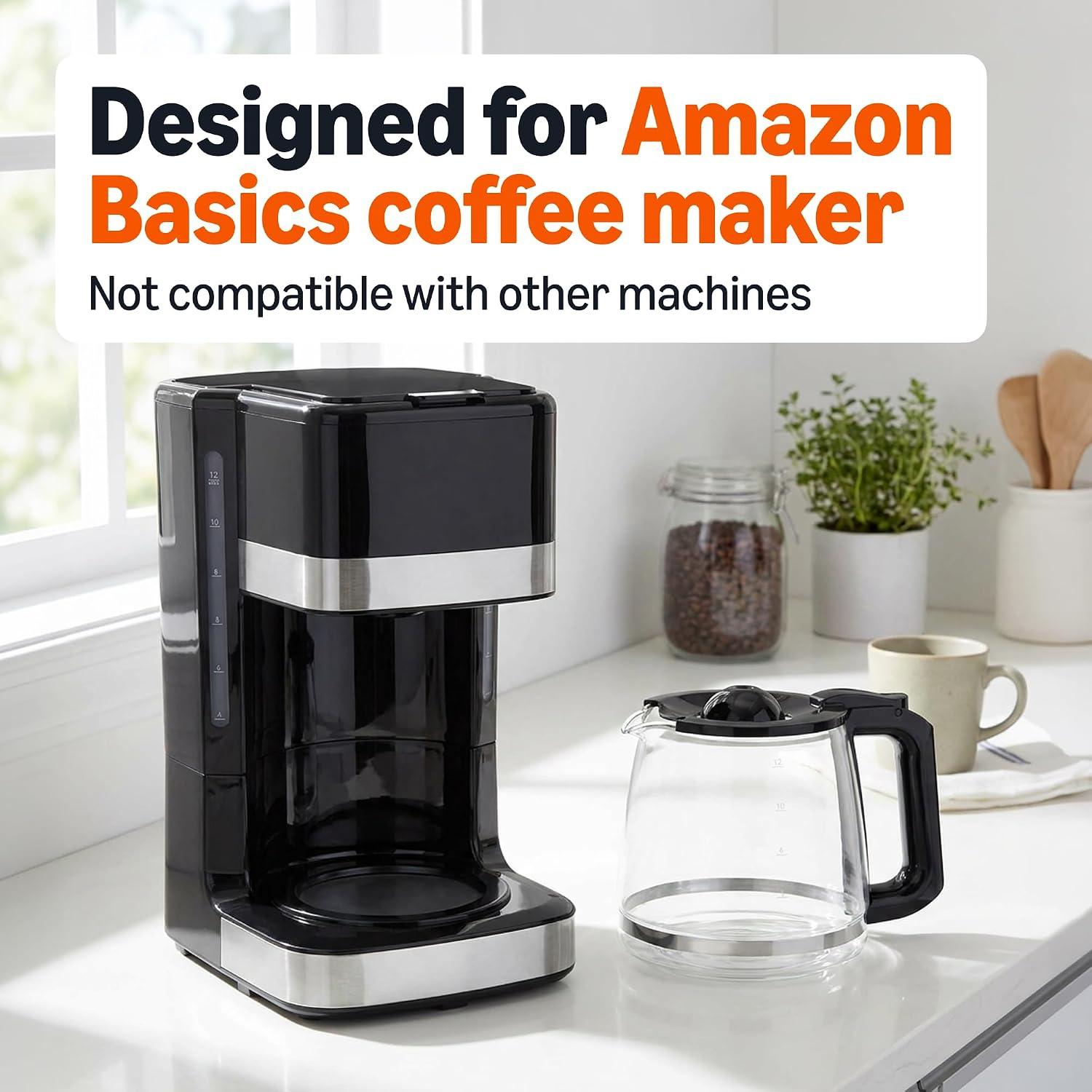 Amazon Basics 12-Cup Glass Replacement Carafe – Black - photo 2