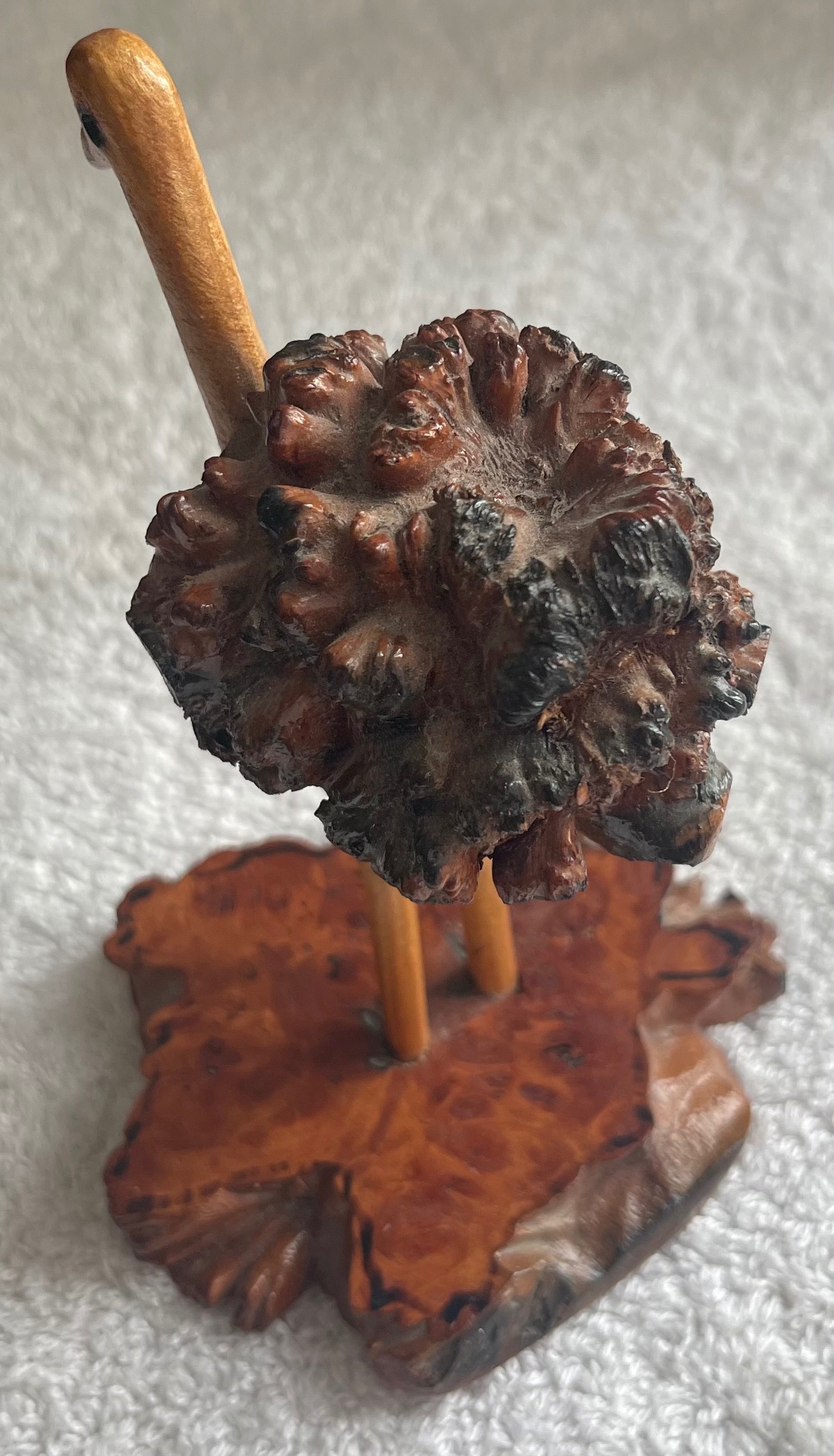 Vintage Hand-Carved Natural Burl Wood Ostrich Figurine - photo 4