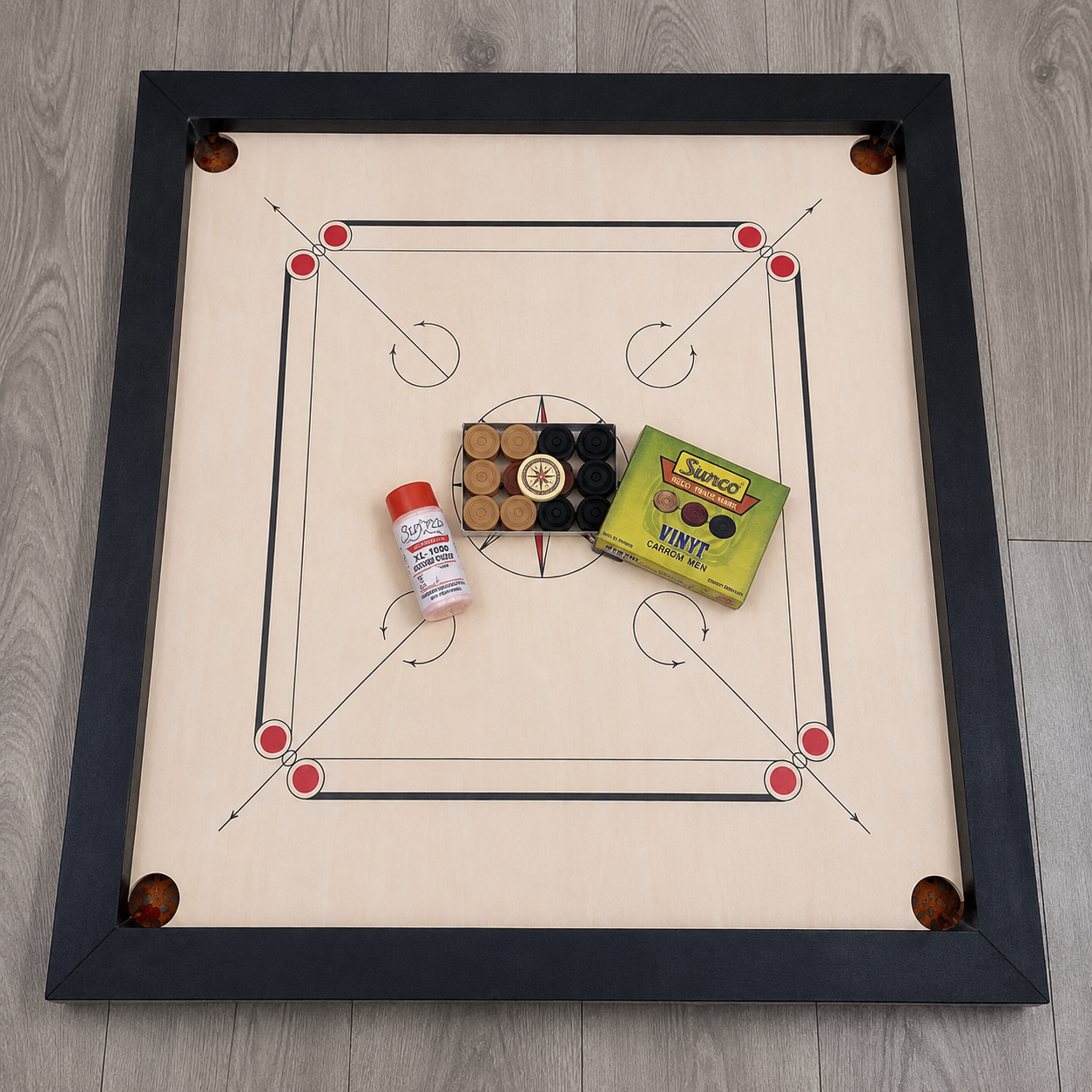 Premium Full-Size Carrom Board Complete Game Kit | - photo 3