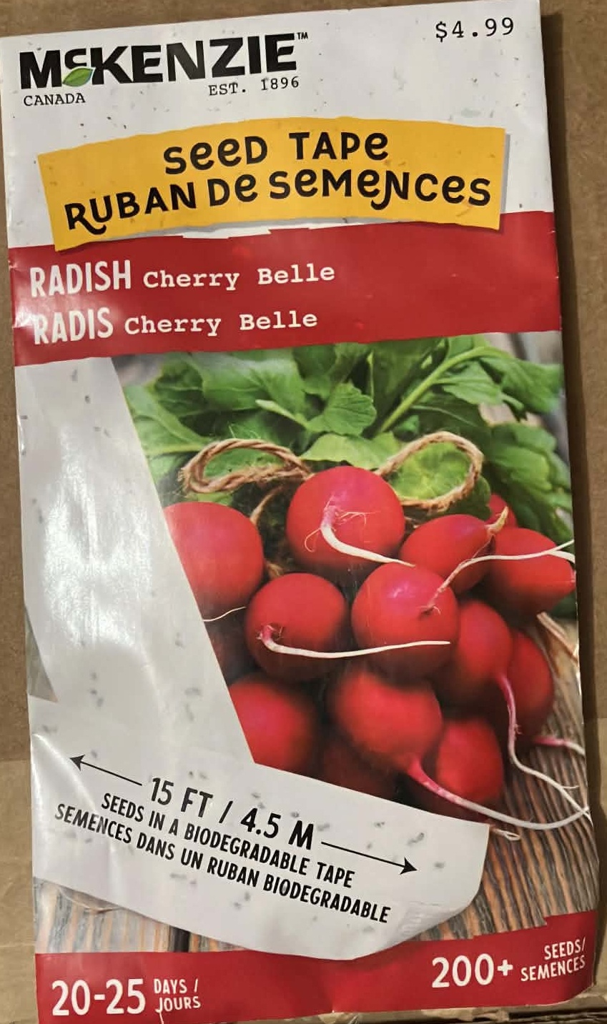 Seed Tape Radish Cherry Belle Seeds
