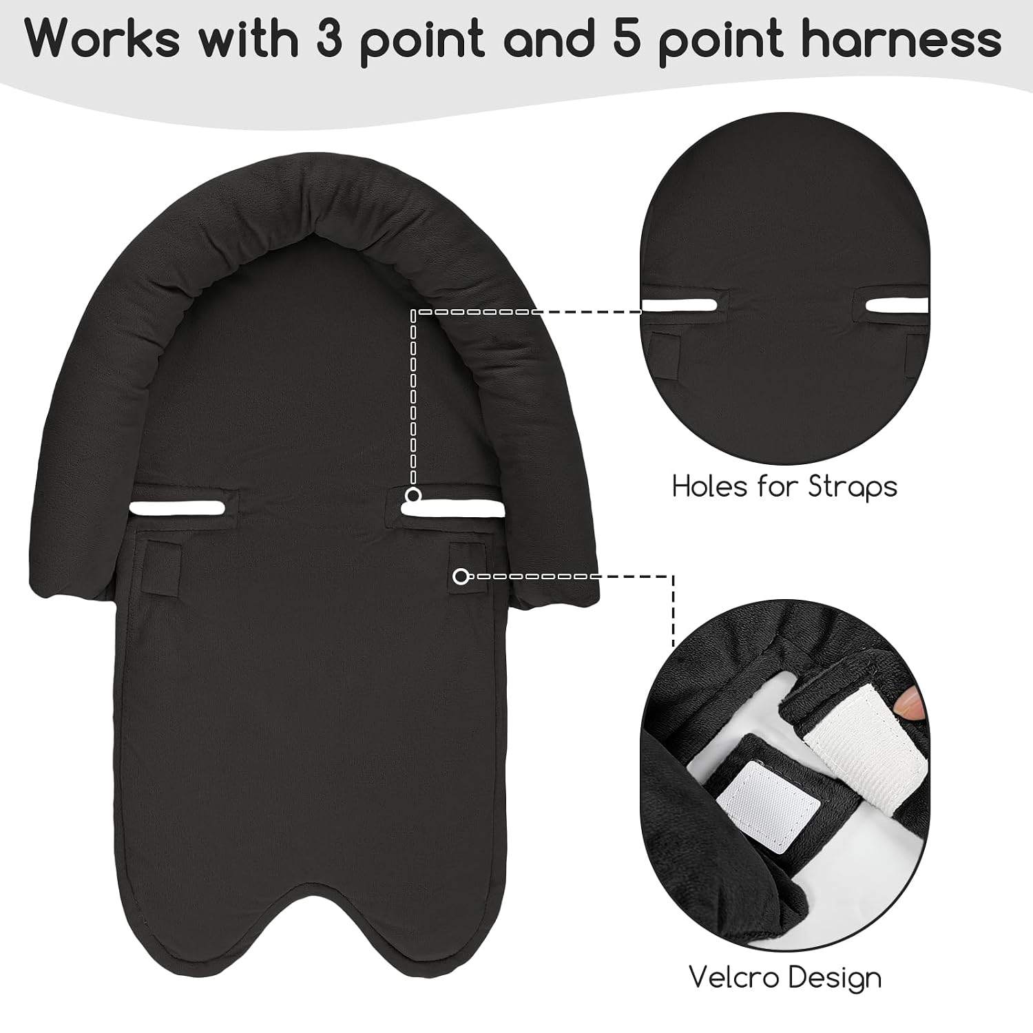 NEW~ Black Infant Car Seat Head Support Insert - photo 3