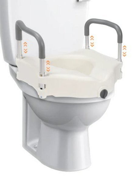 NEVER USED Raised Toilet Seat with 2-Level Adjustable Handles