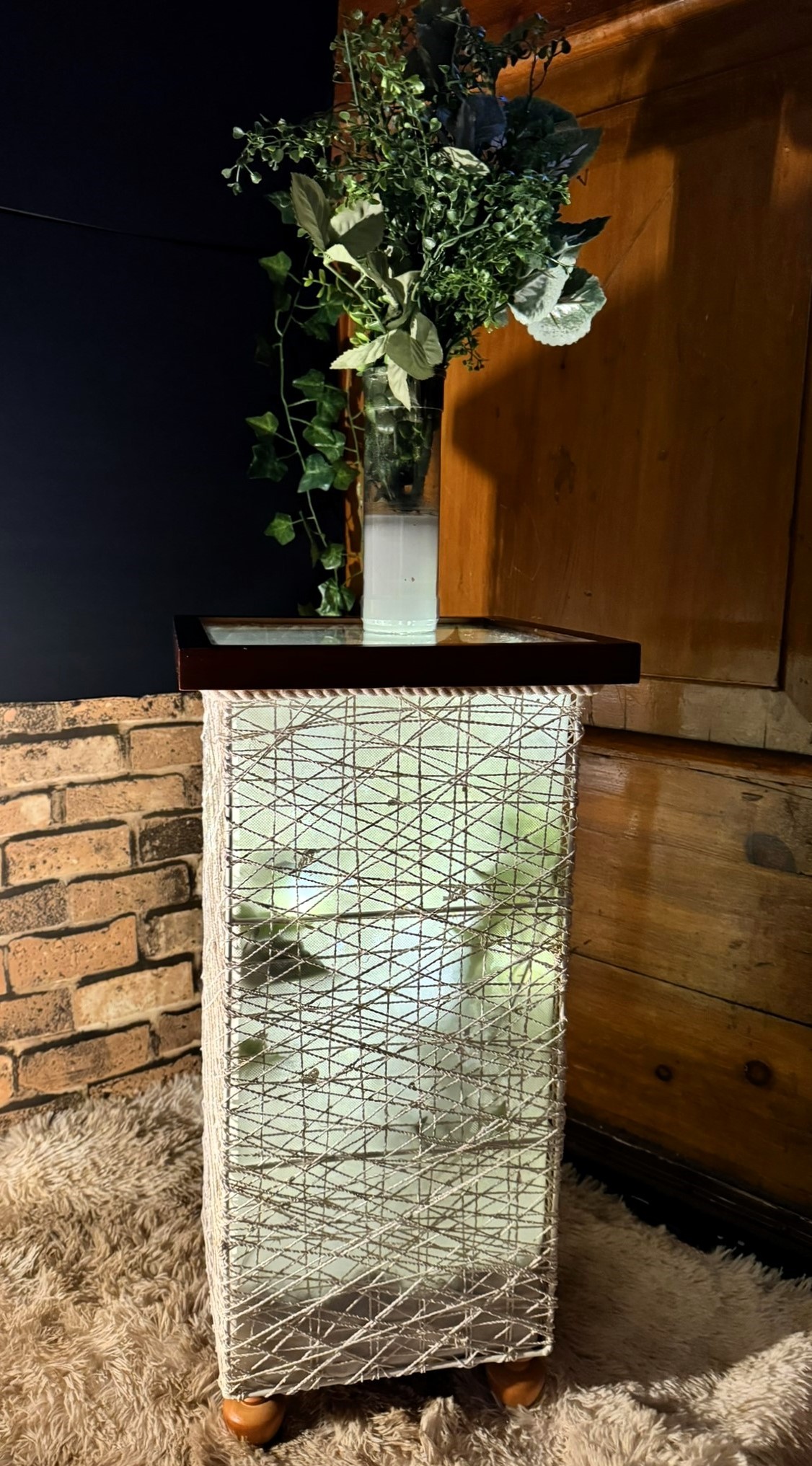 Hand Crafted Boho Lamp Table / Table boho & lampe crée à la main - photo 5