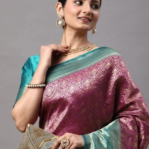 Women's Silk Blend Saree - photo 3