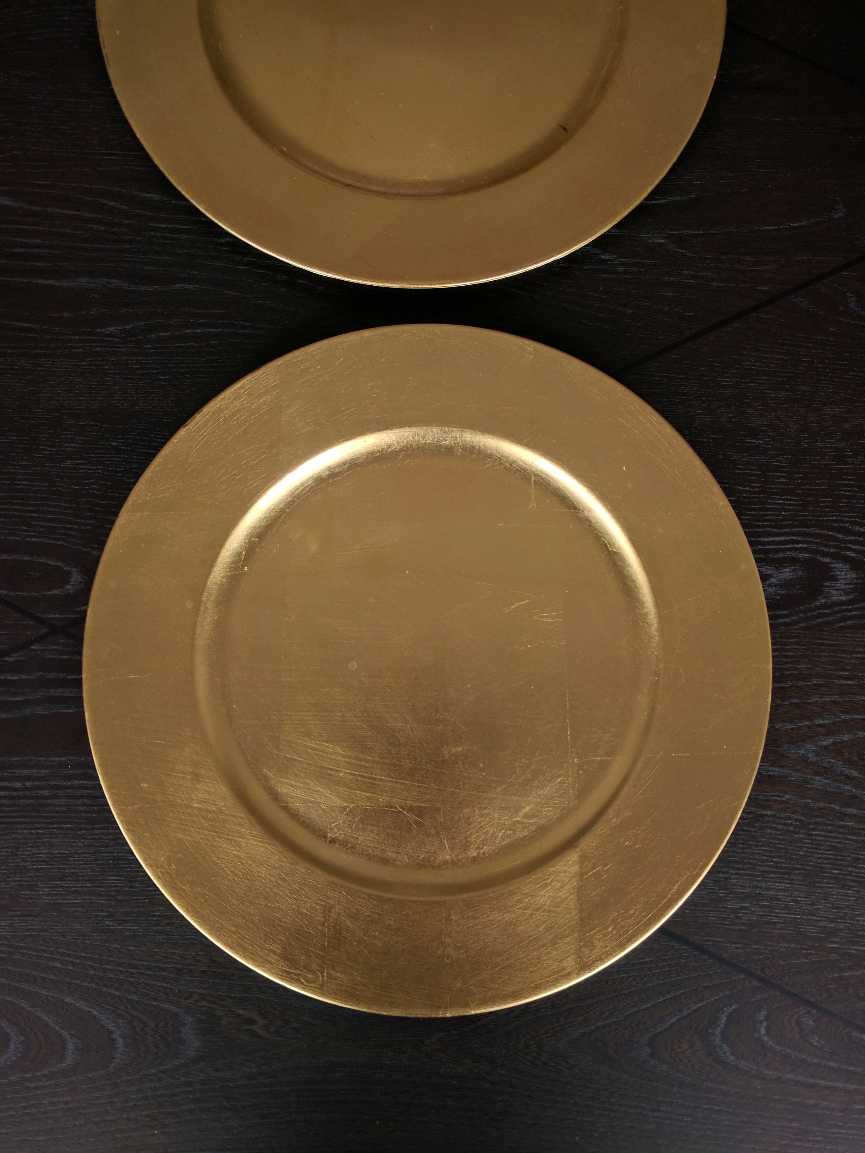 Gold Decorative Charger Plates 13inch - 2 Pieces