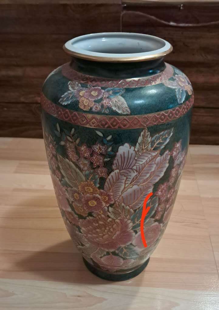Vintage dark green ceramic vase decorative Vase