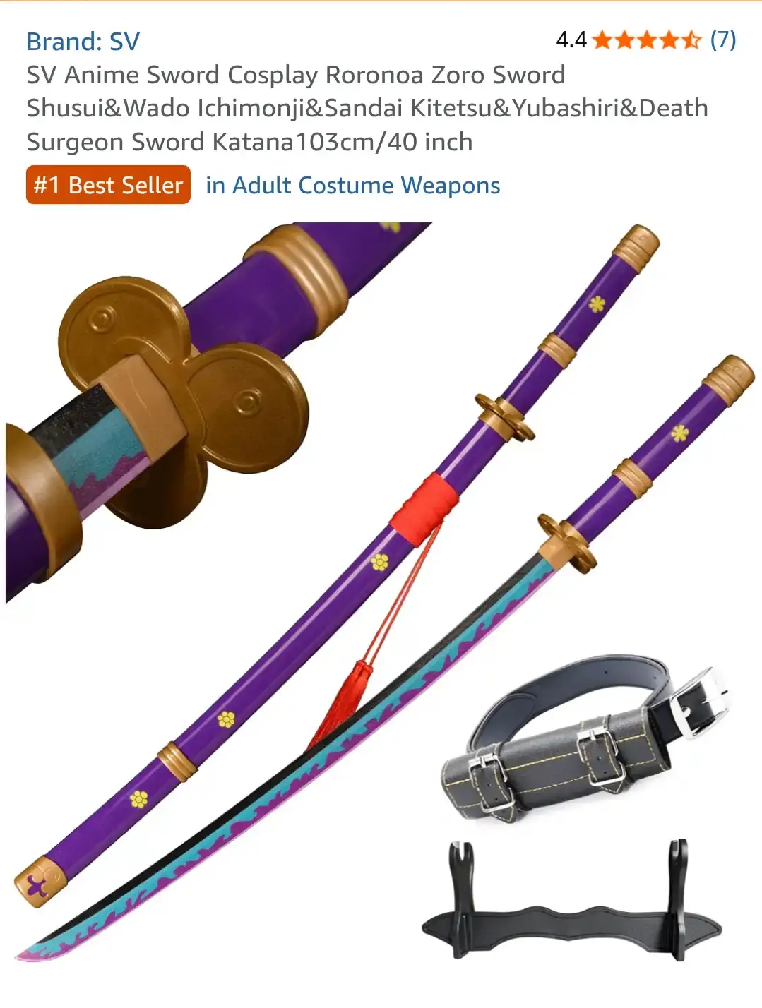 SV Anime Roronoa Zoro Sword Cosplay Katana 103cm/40 inch
