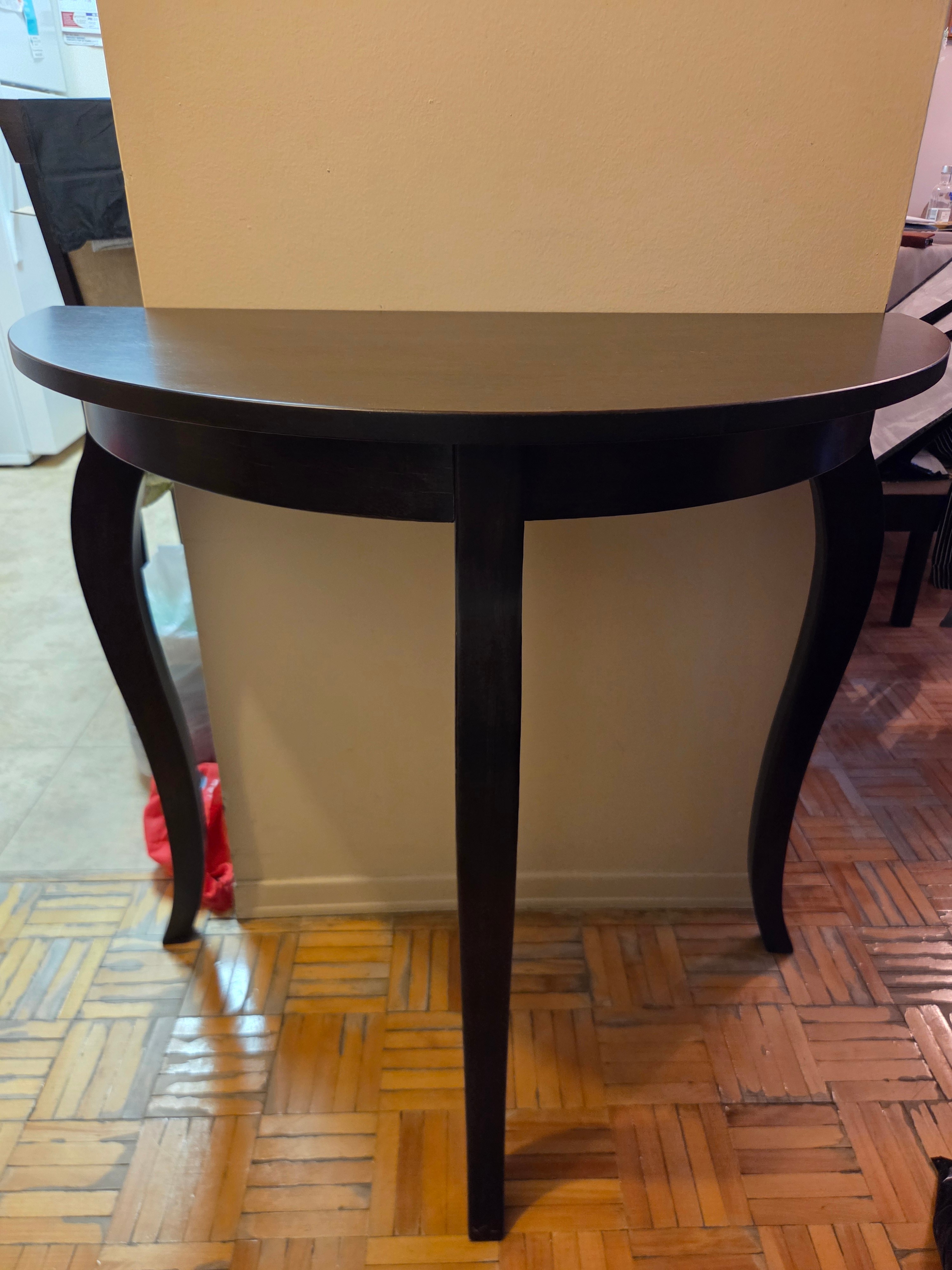 Half-Moon Demilune Console Table - Dark Wood - Good Condition - photo 2