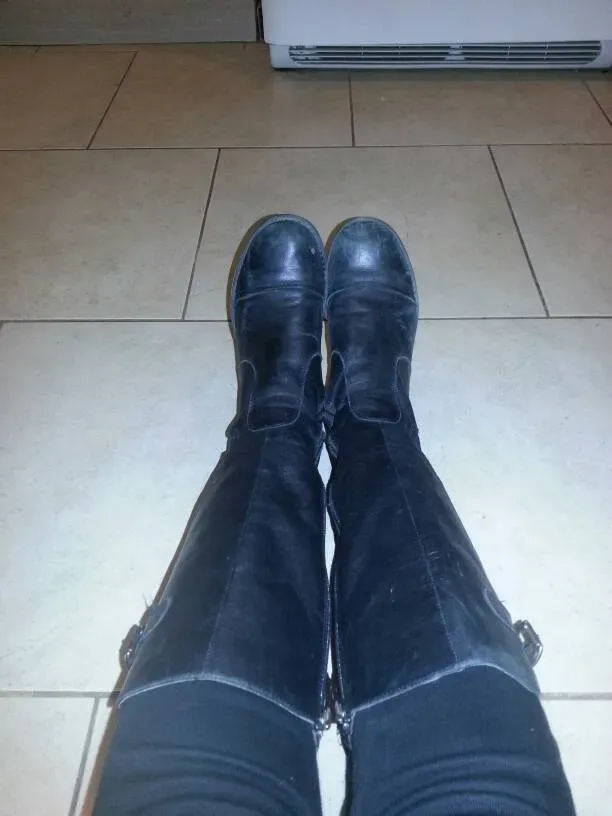 Vintage Vegan Leather Boots Size 6