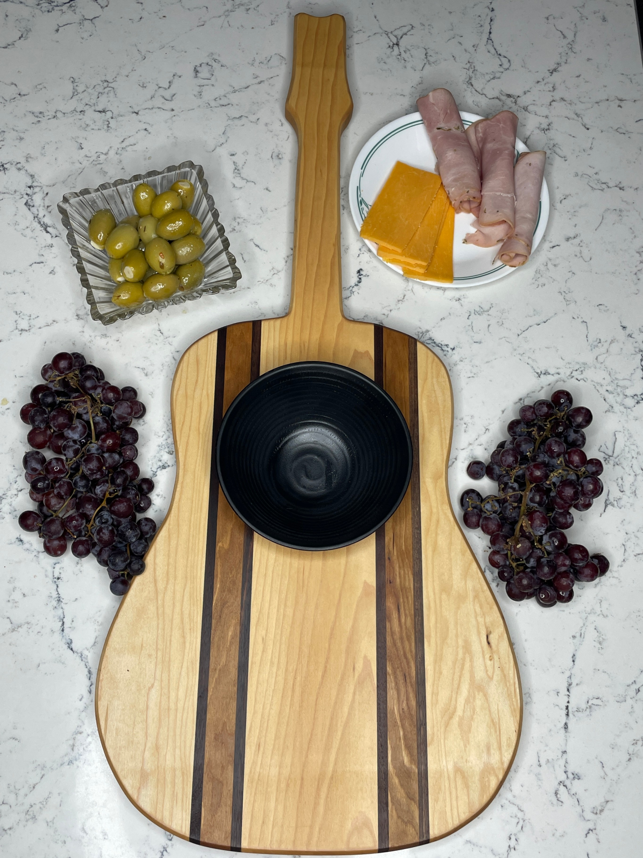 Acoustic Guitar Charcuterie Boards w/ dipping bowl - photo 2