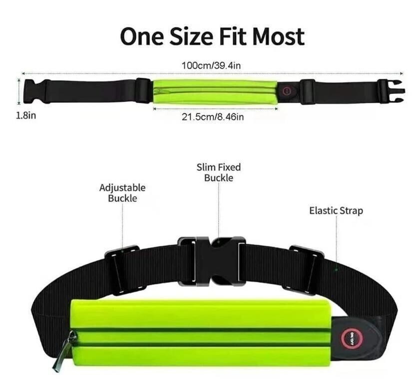 Rechargable LED reflective belt with storage - photo 5