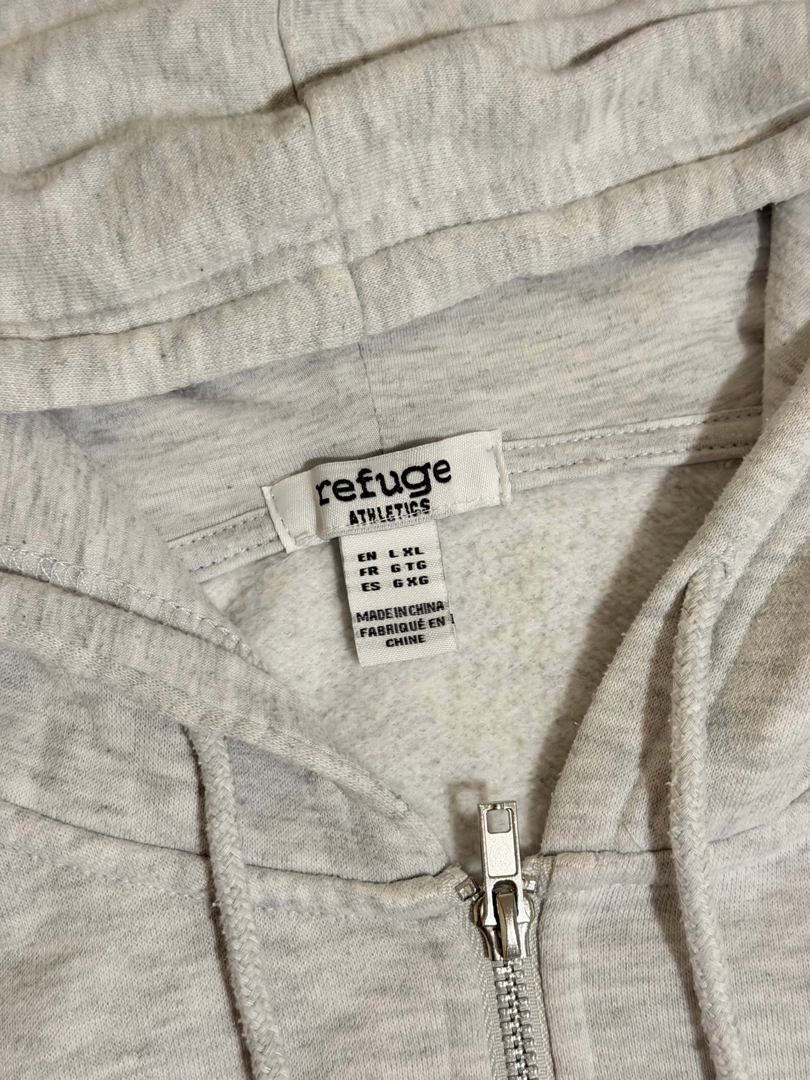 Women/Men Grey Full-Zip oversized  Hoodie – Size L / XL - photo 4