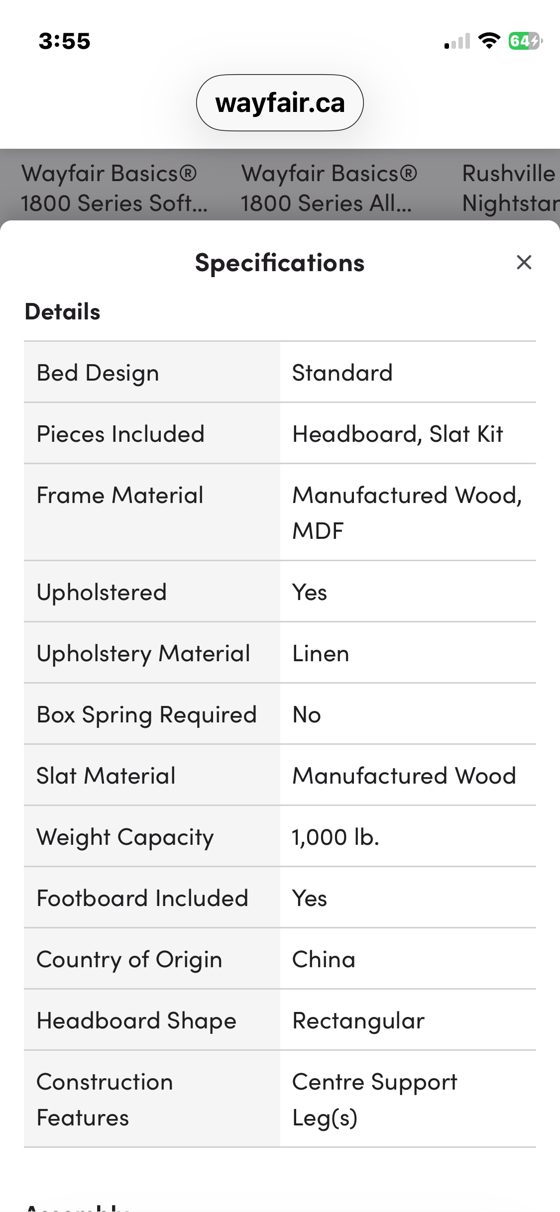 Queen Size Bed Frame with Headboard - CREAM Color - photo 5