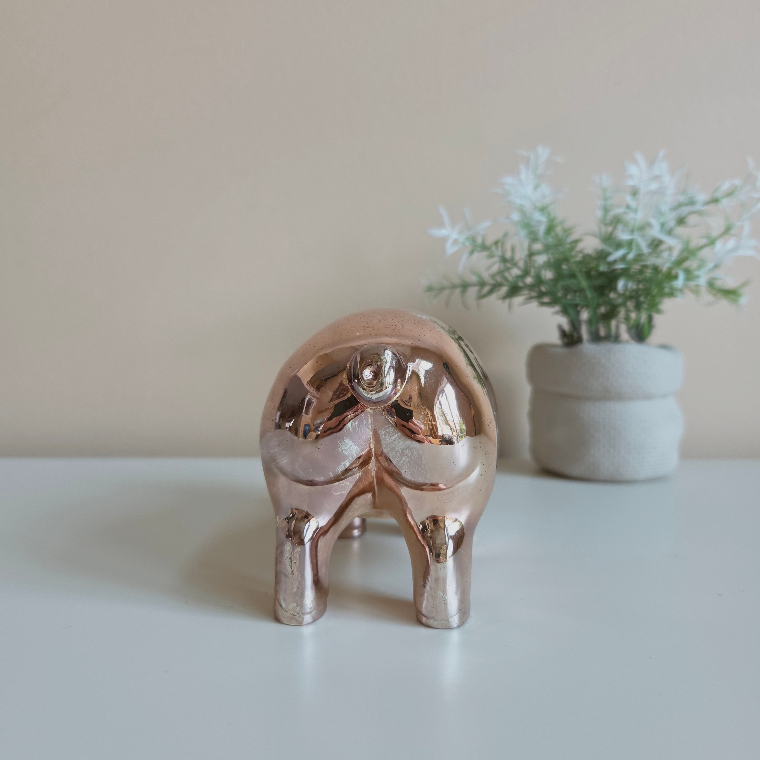 Reed & Barton - Pink Silverplate Piggy Coin Bank - Pre-Loved! 🐷 - photo 3