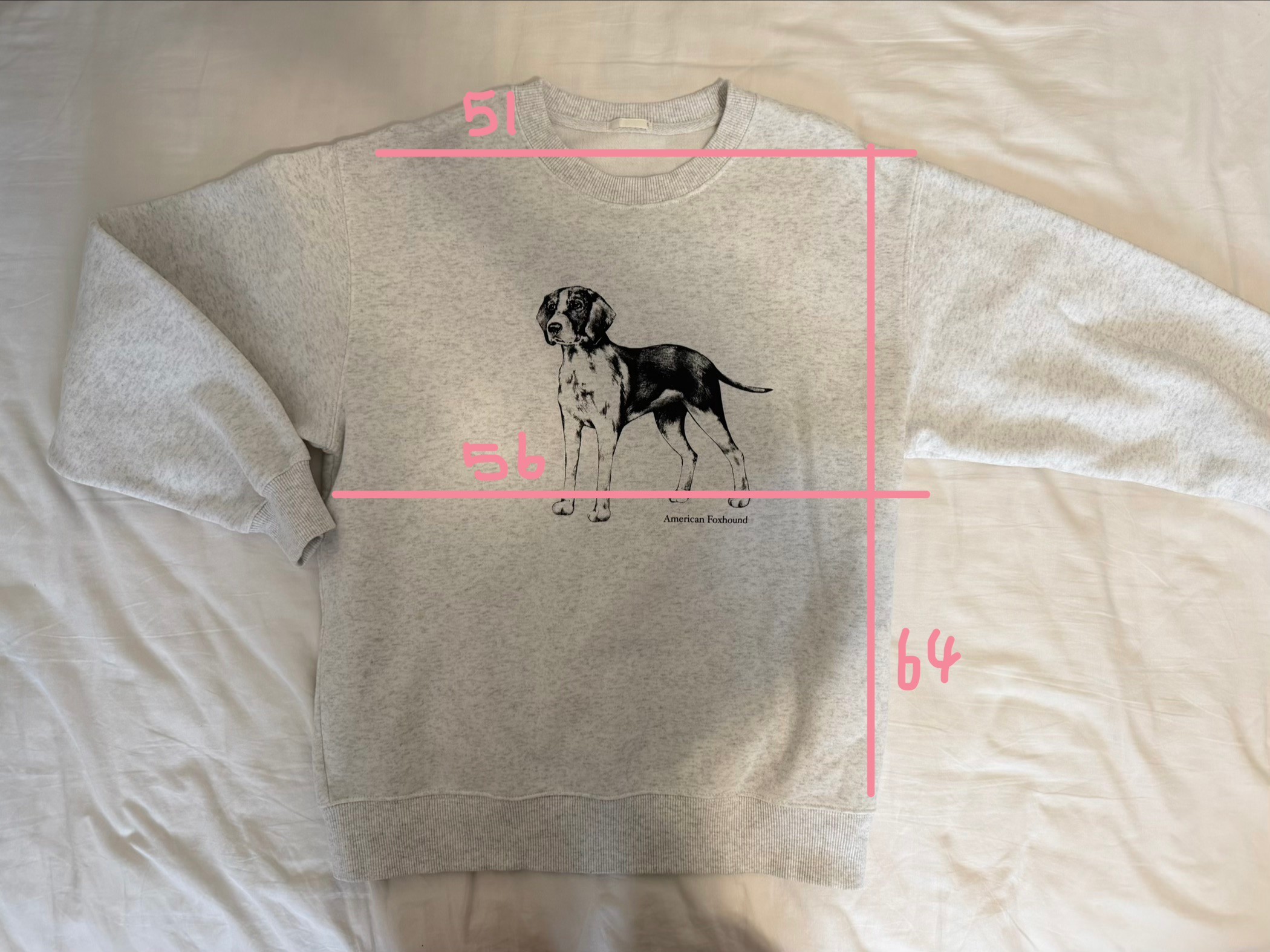 GU American Foxhound Graphic Sweatshirt – Size S – Light Grey - photo 3