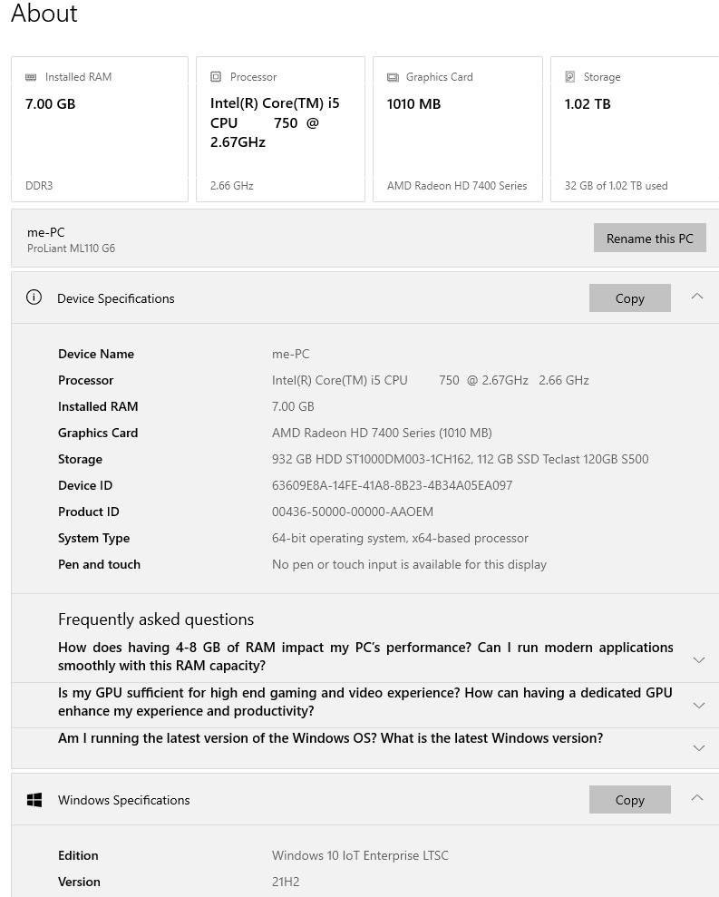 This complete  HP ML110 G6 tower server and a monitor. - photo 3