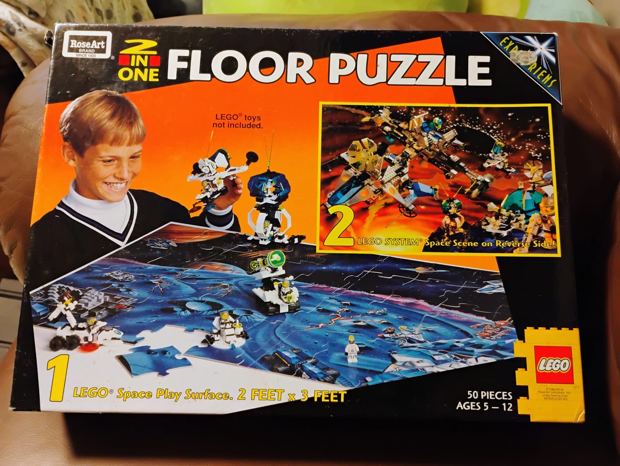 1996 ROSE ART - LEGO 2 in 1 Floor Puzzle Collectibl