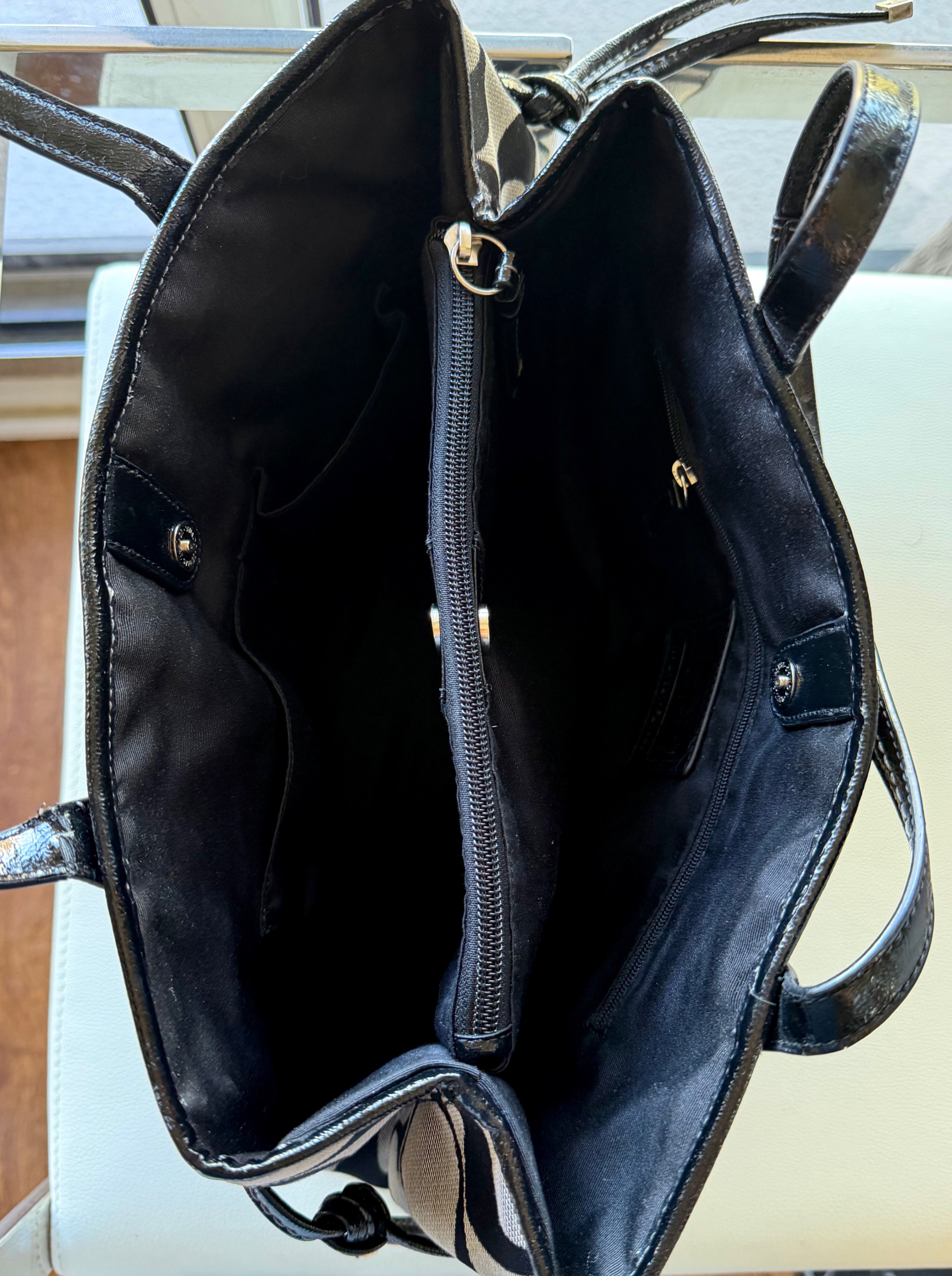 COACH Signature Stripe Carryall Tote Bag, Like New - photo 3