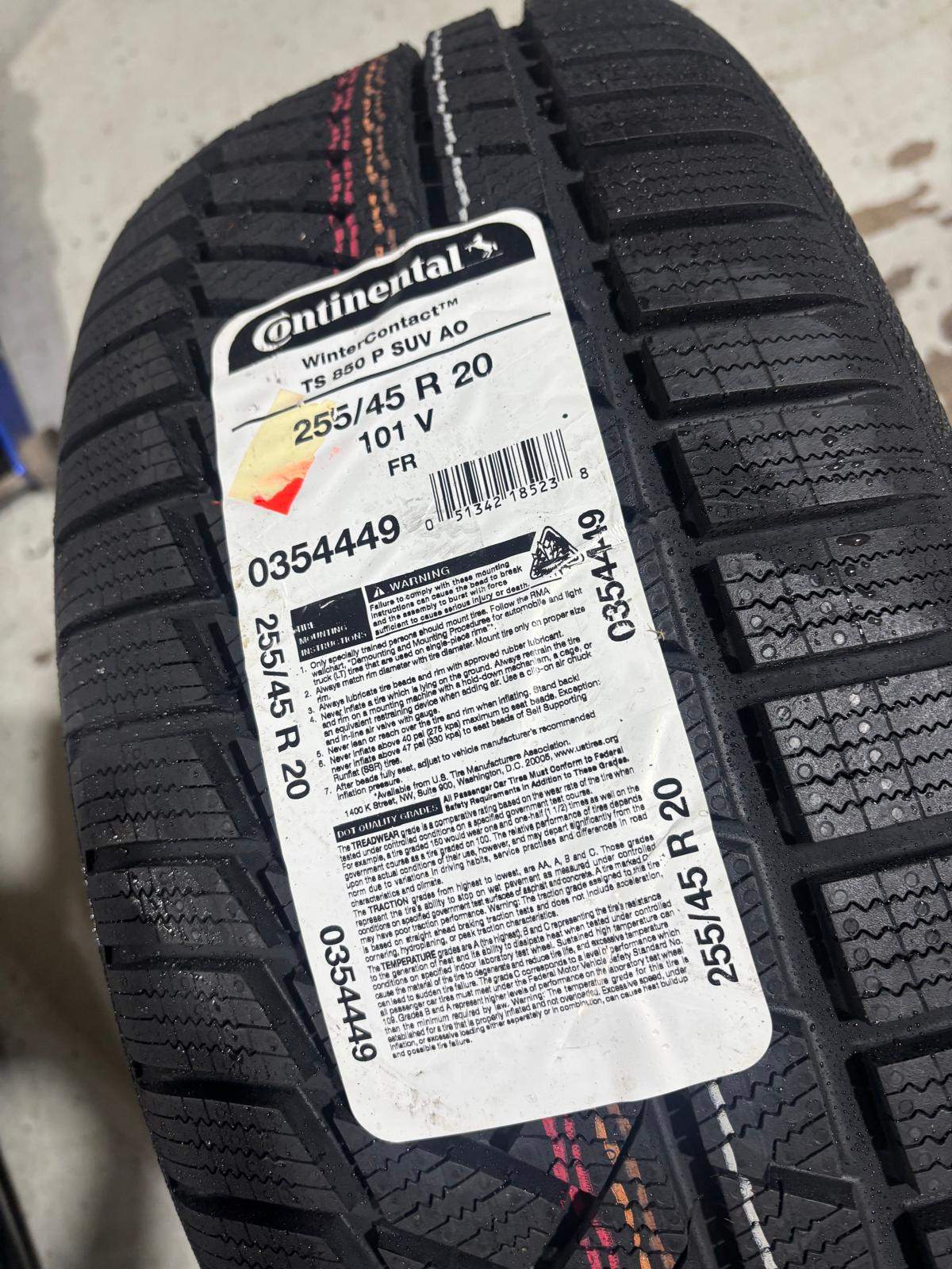 NEW 255/45/R20 Continental snows– Audi Q5/ SQ5/ XC60/ Flex/ MKT/