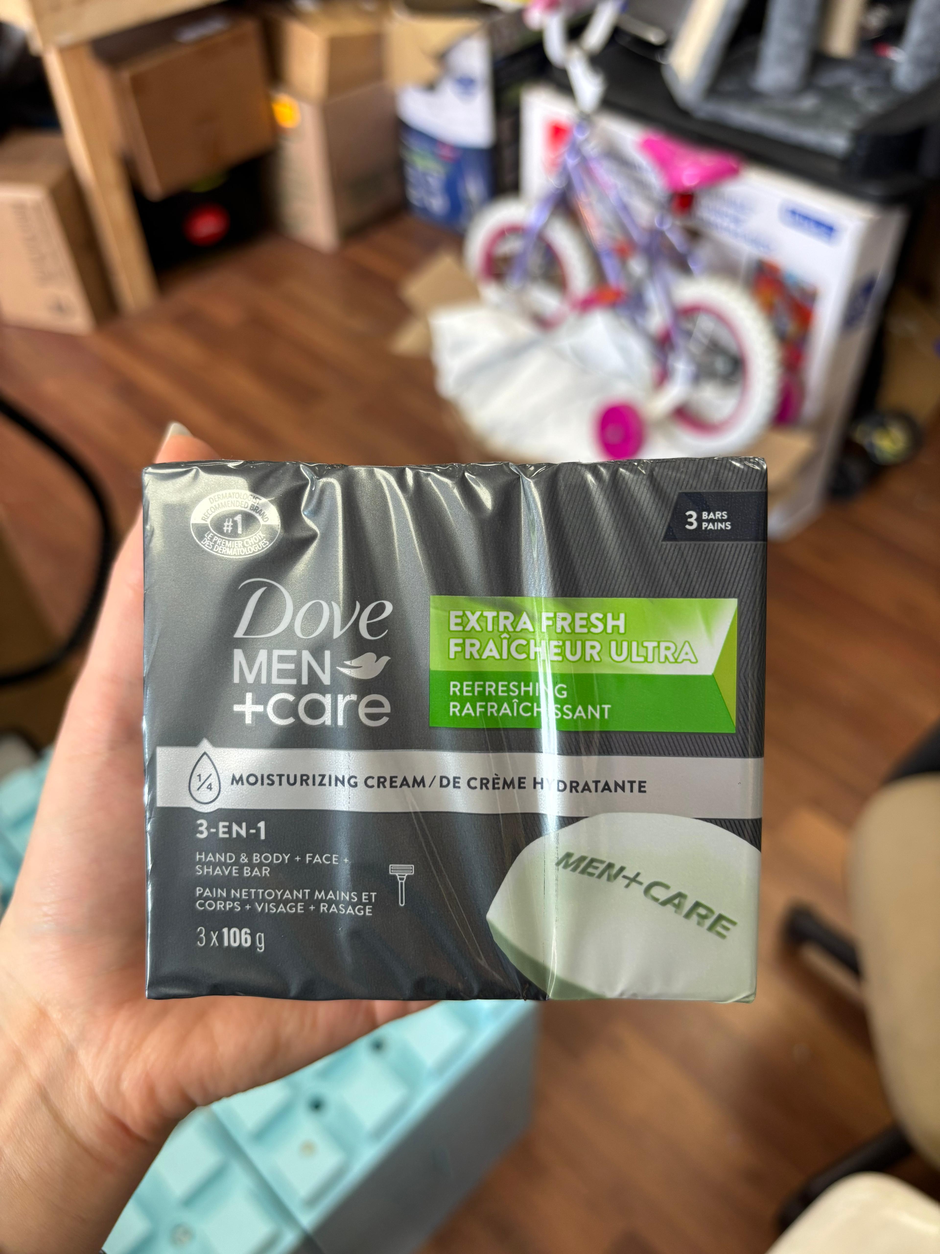 Dove Men+Care Extra Fresh 3-Pack Soap - $4 I Bulk Available