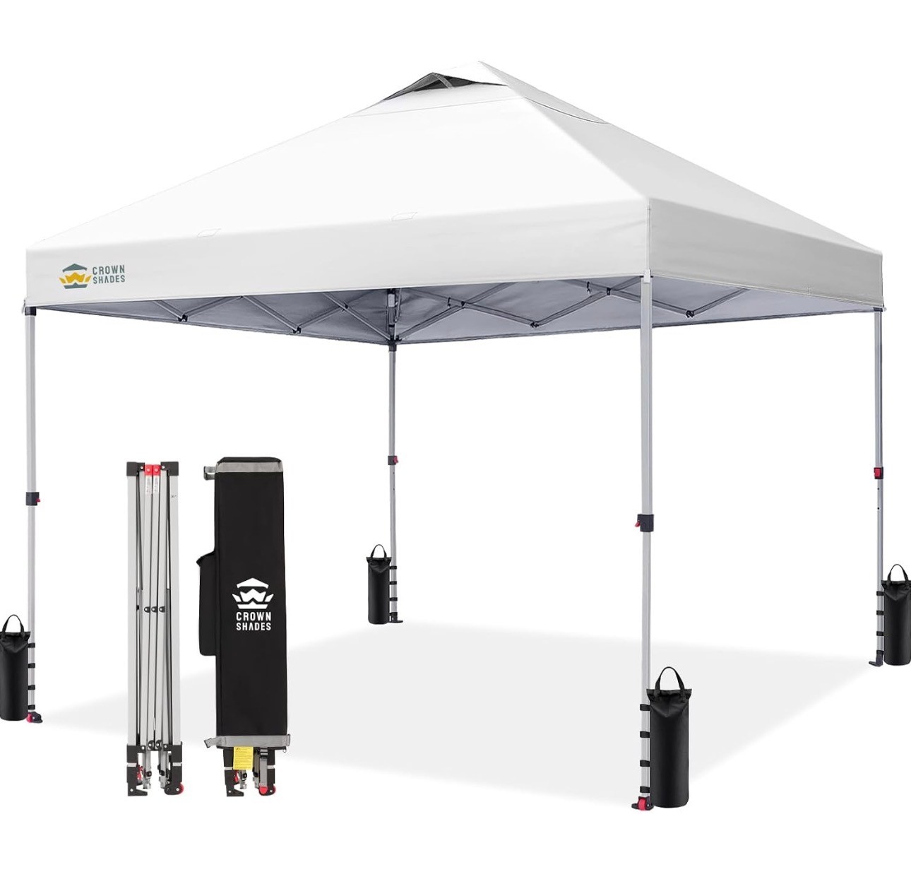 CROWN SHADES 10x10 Pop Up Canopy Tent UV + Water Protection Vent