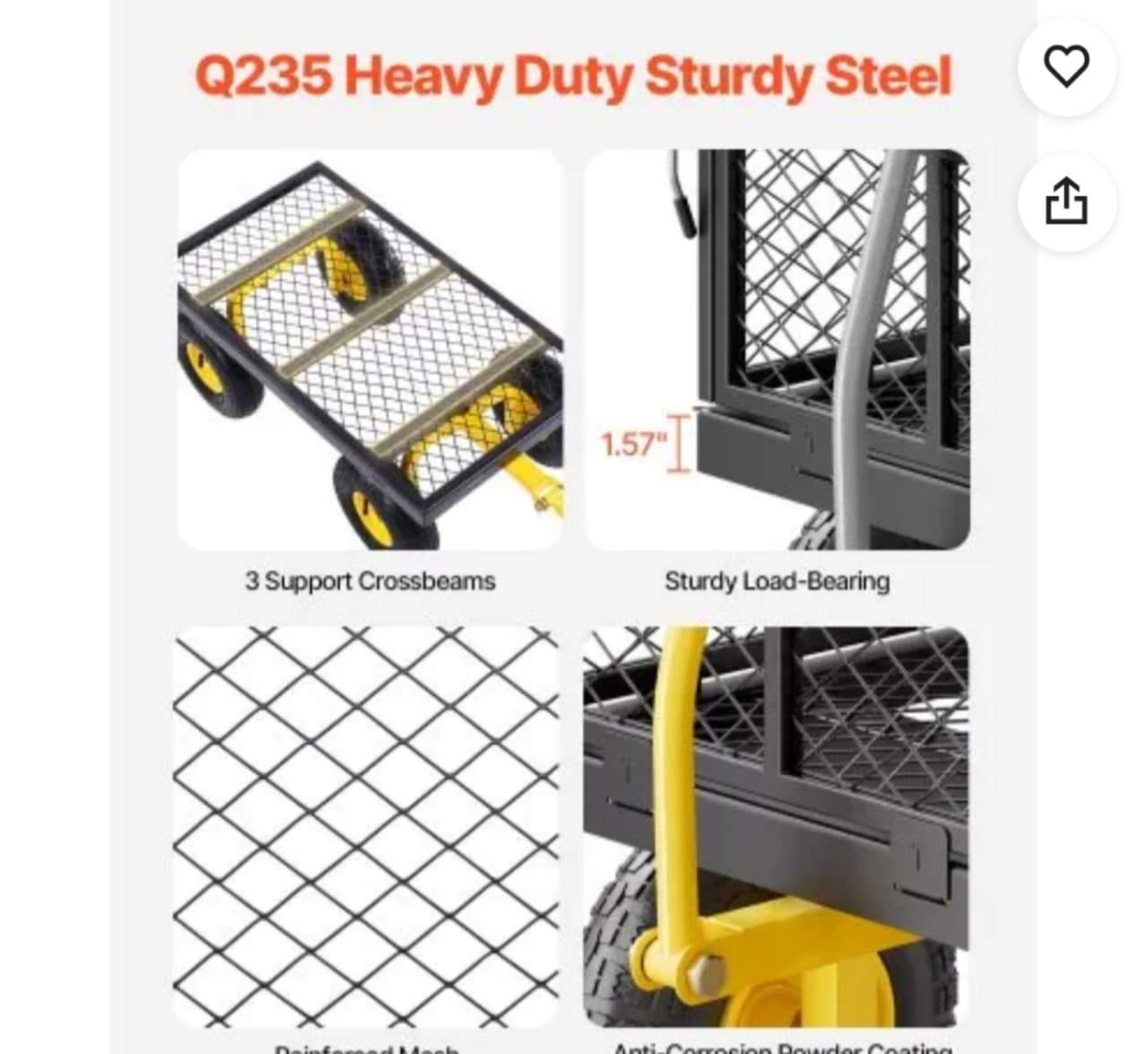 400 lb Steel Utility Cart