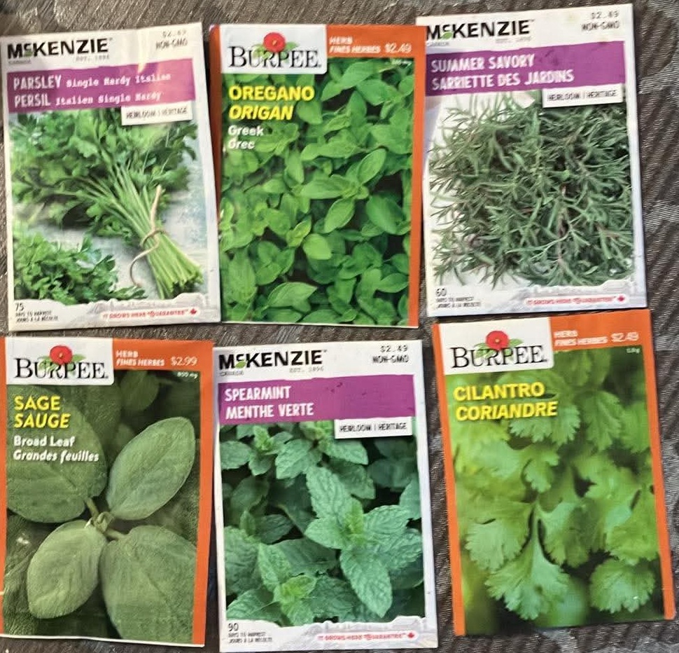 Herb Seeds Parsley Oregano Summer Savory Sage Spearment Cilantro