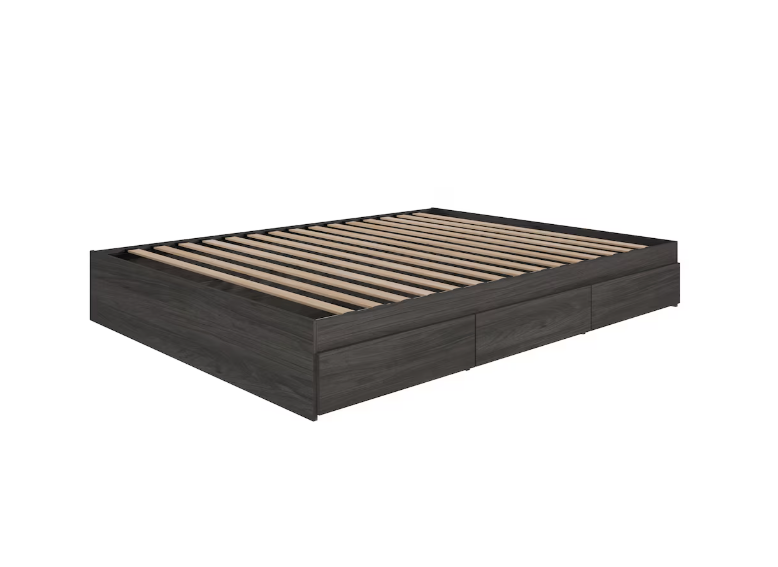 Nexera King Size 3-Drawer Storage Bed in Bark Gray (New in box) - photo 3