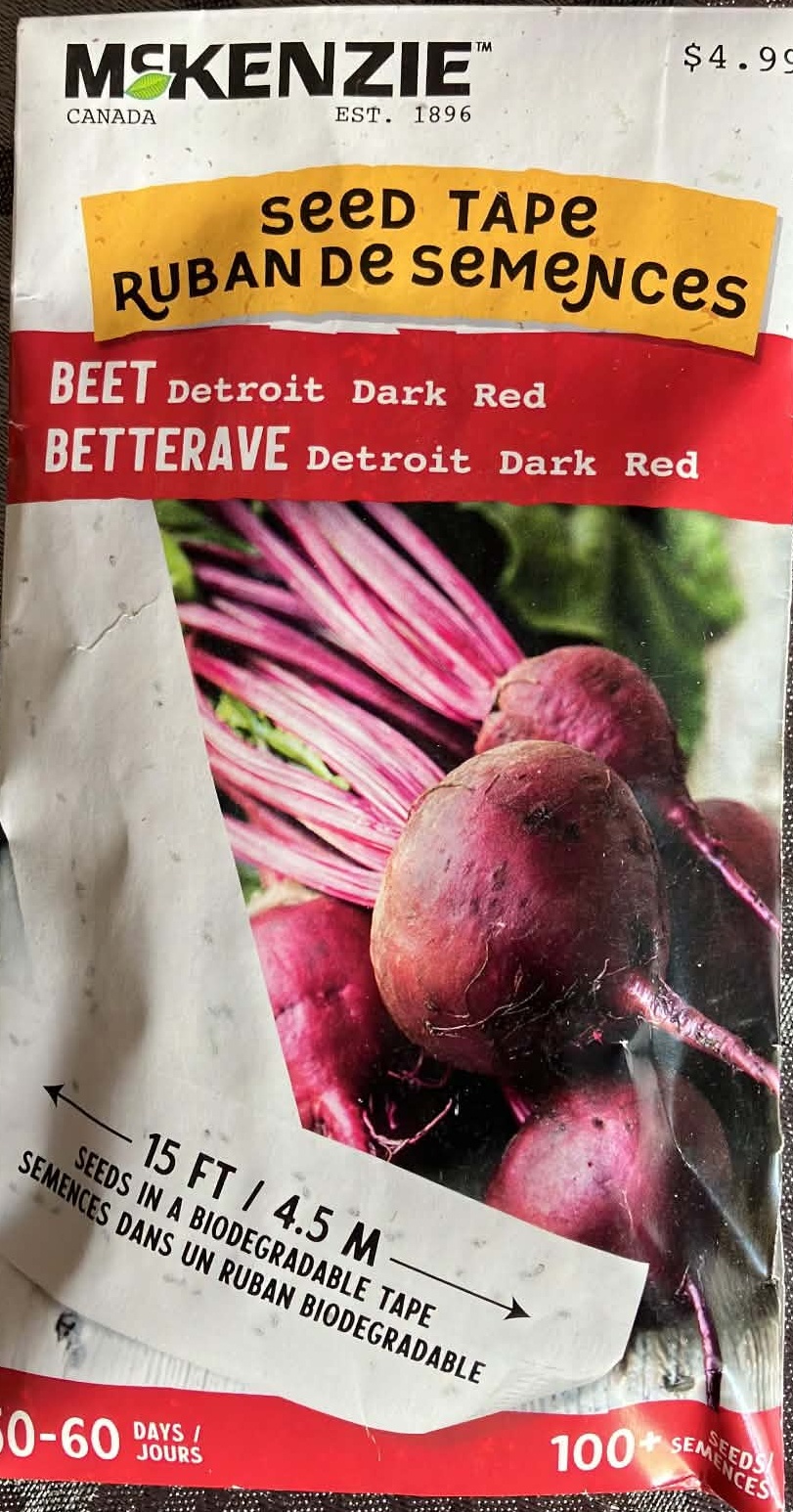 Beet Detroit Dark Red Seed Tape (New)
